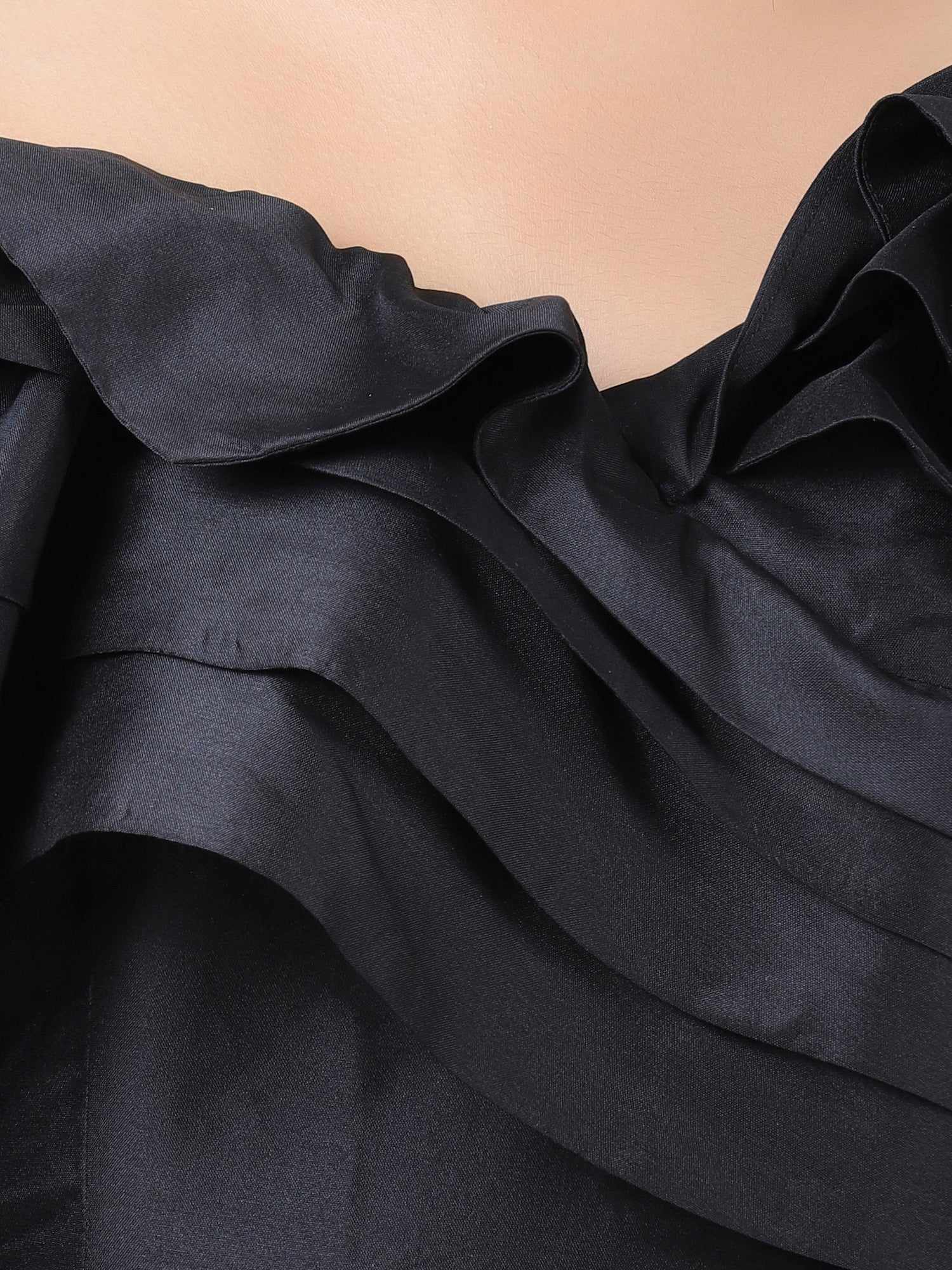 sable ruffle off shoulder dress