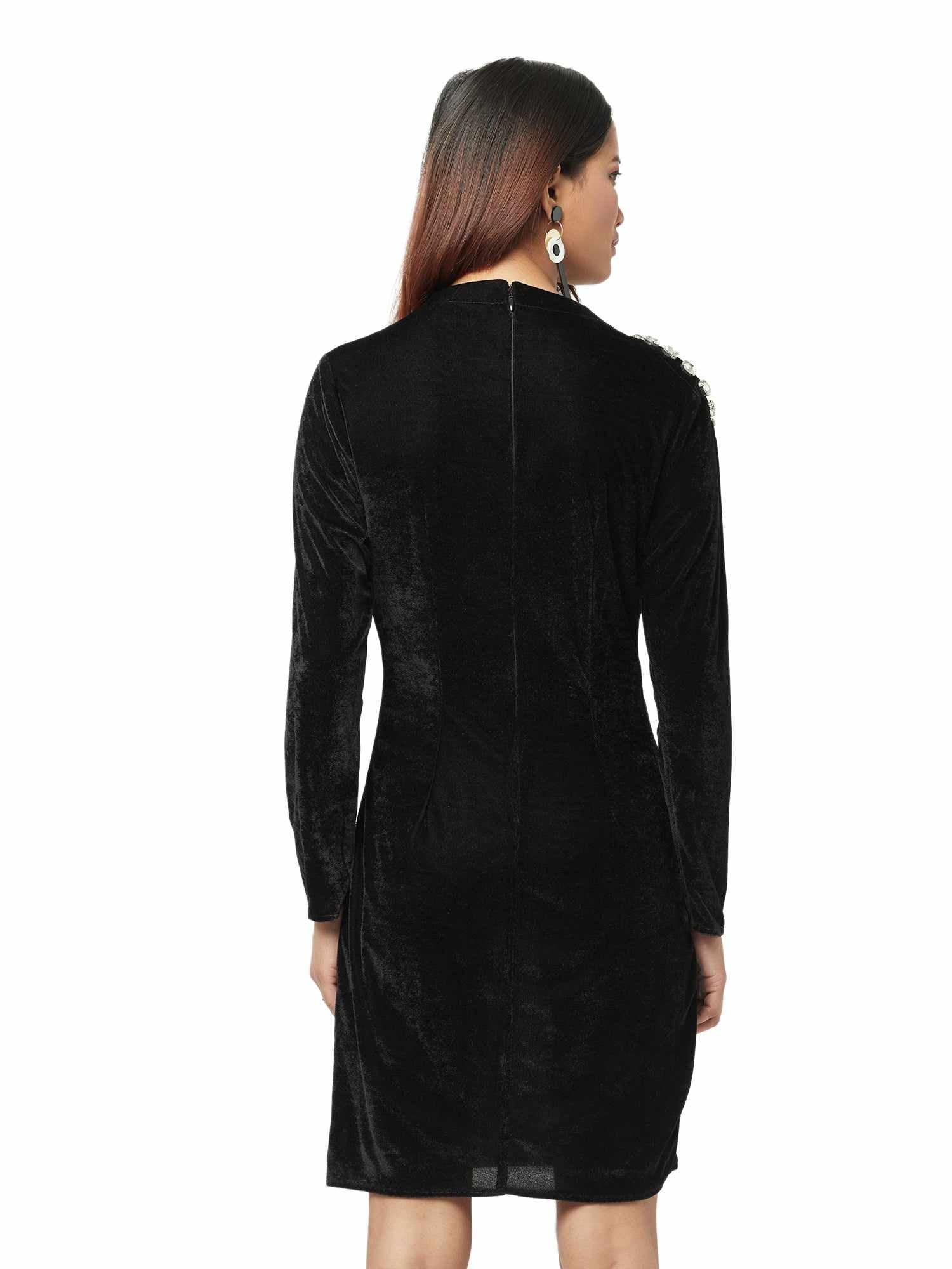 black velvet cut out dress