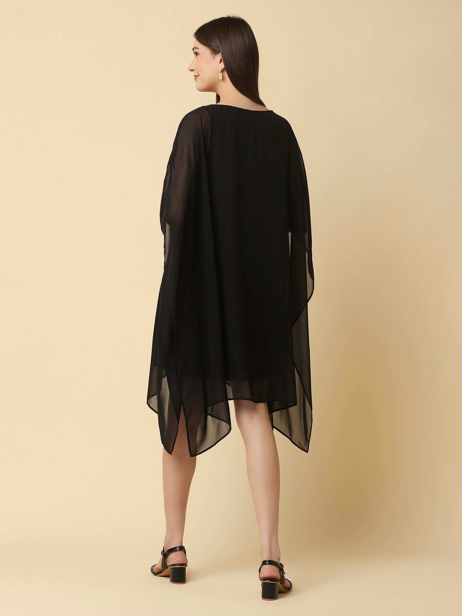 black kaftan dress