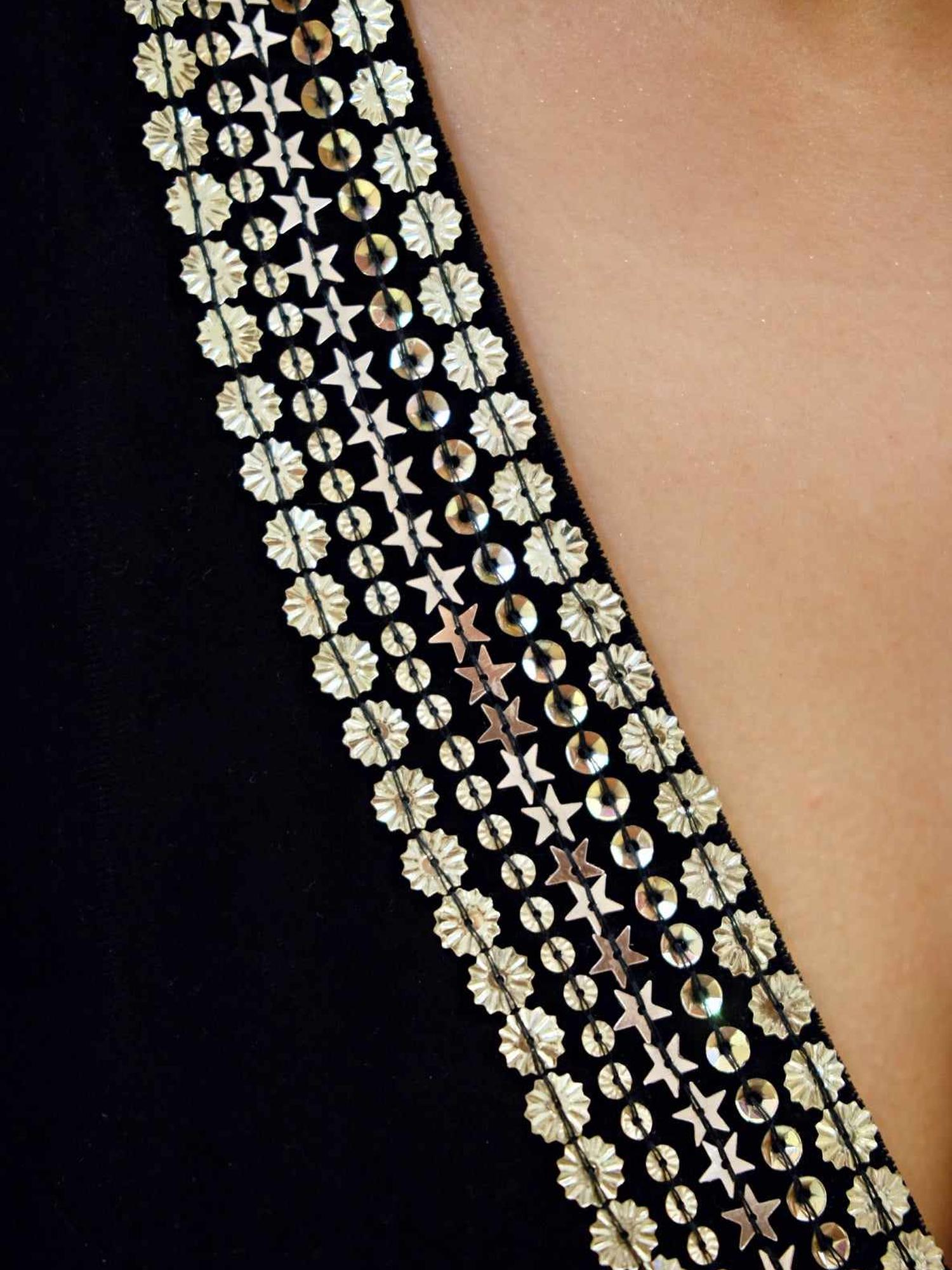 Black & Gold Velvet Kaftan