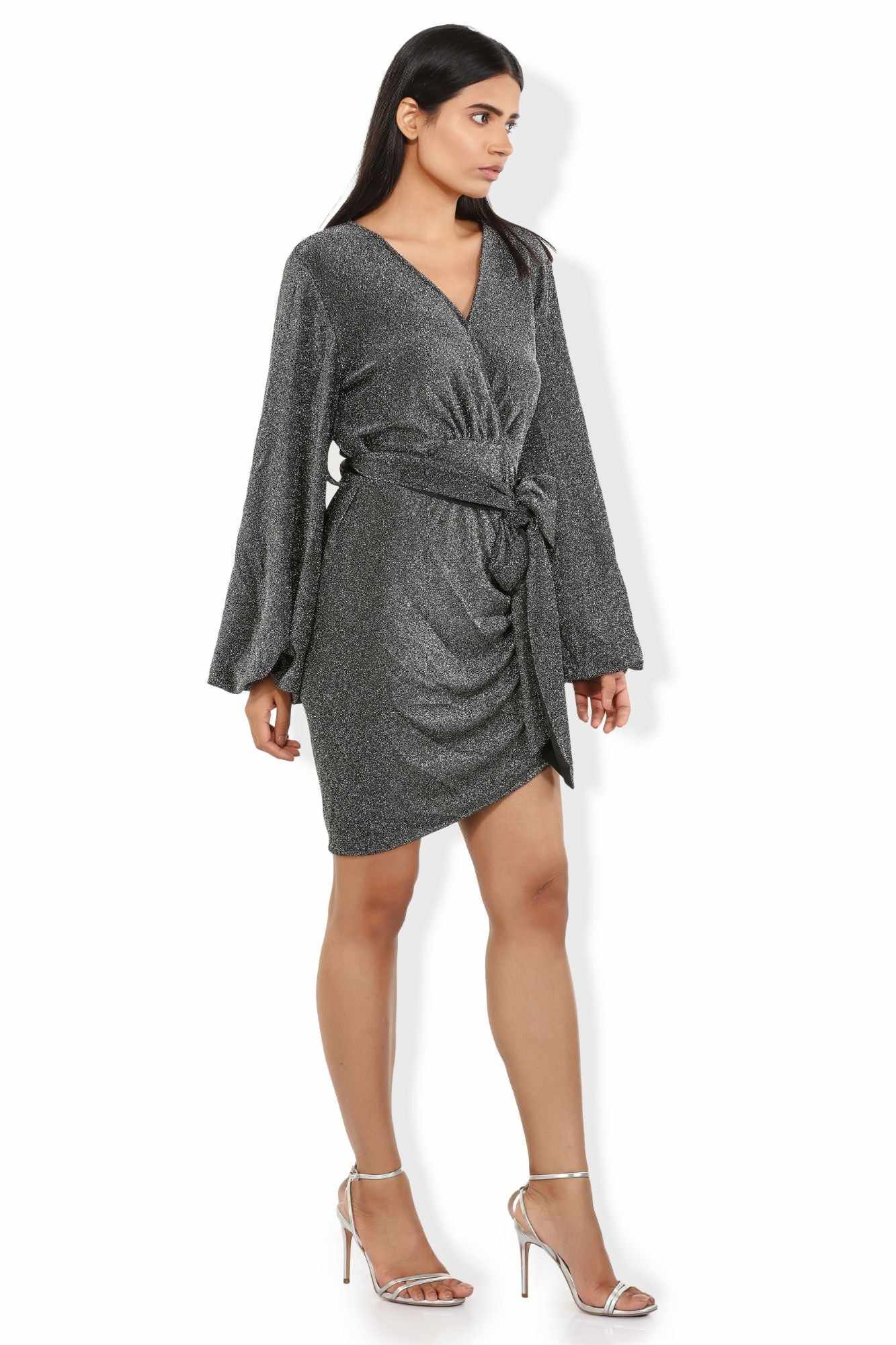 grey shimmer cocktail diana dress