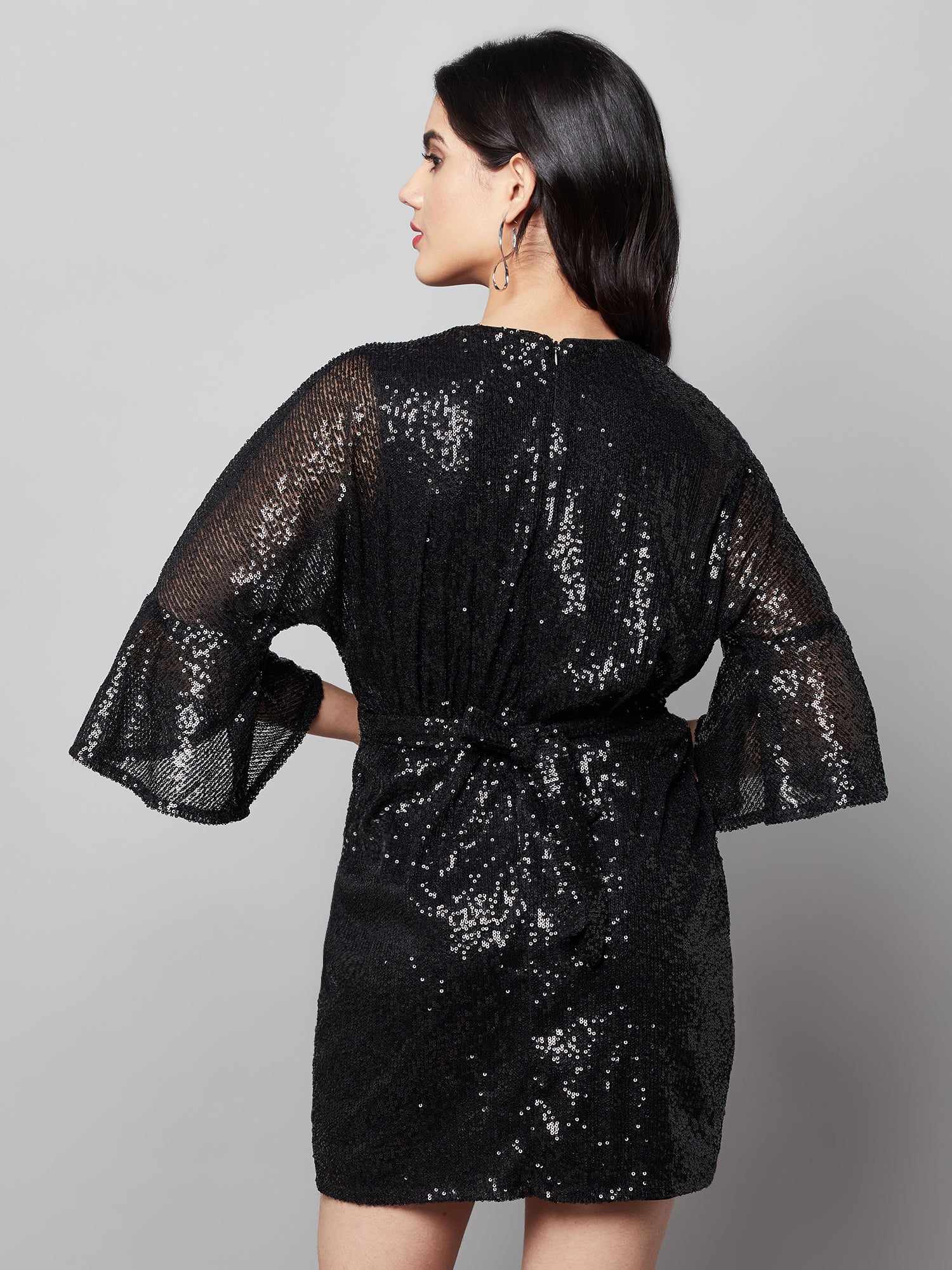 alina mini black on black dress