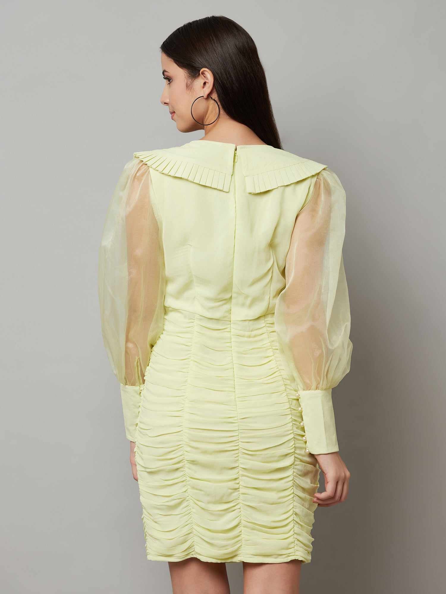 lemon ruche over me sassy dress