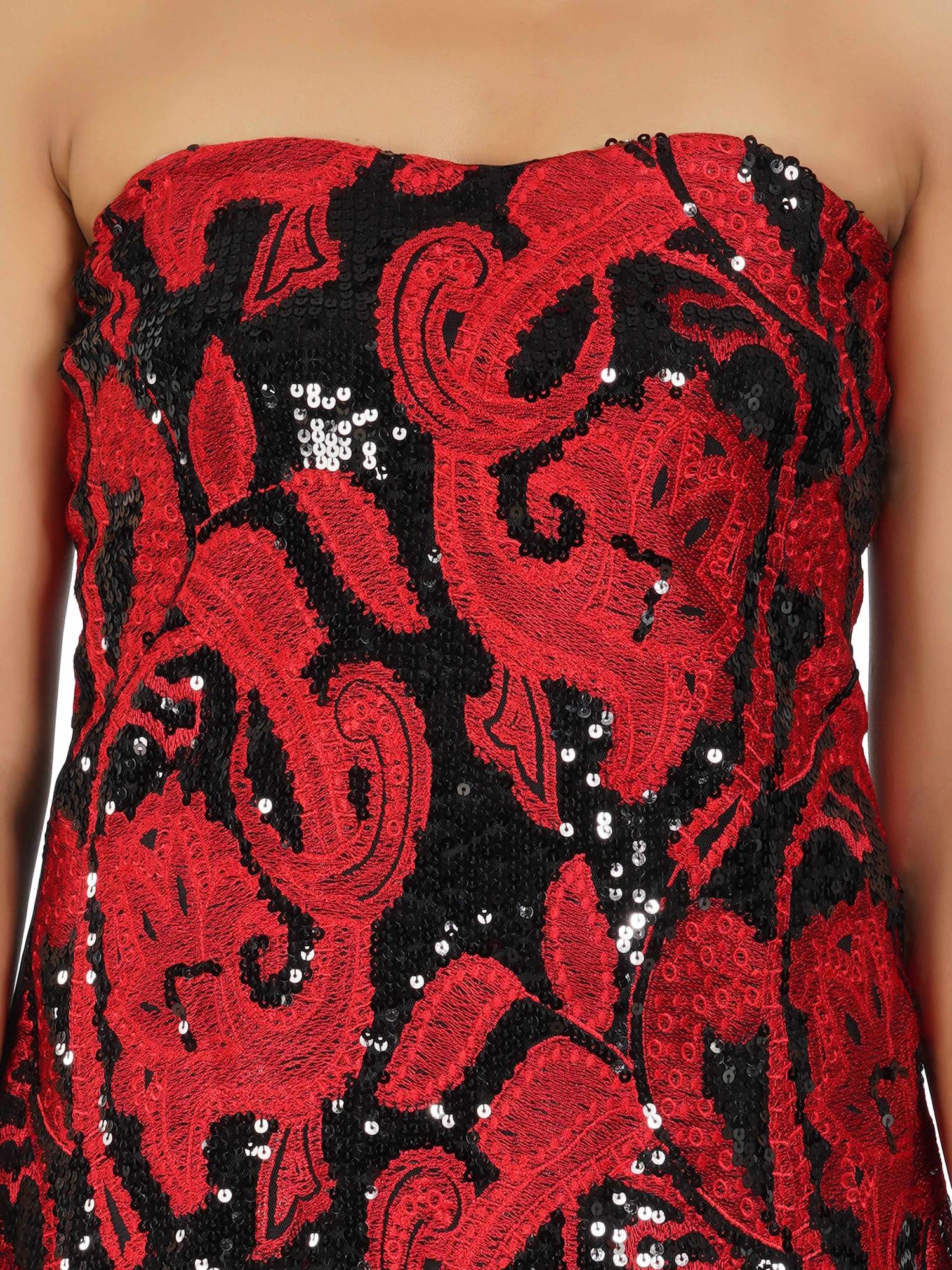 Love your curves red bandeau dress