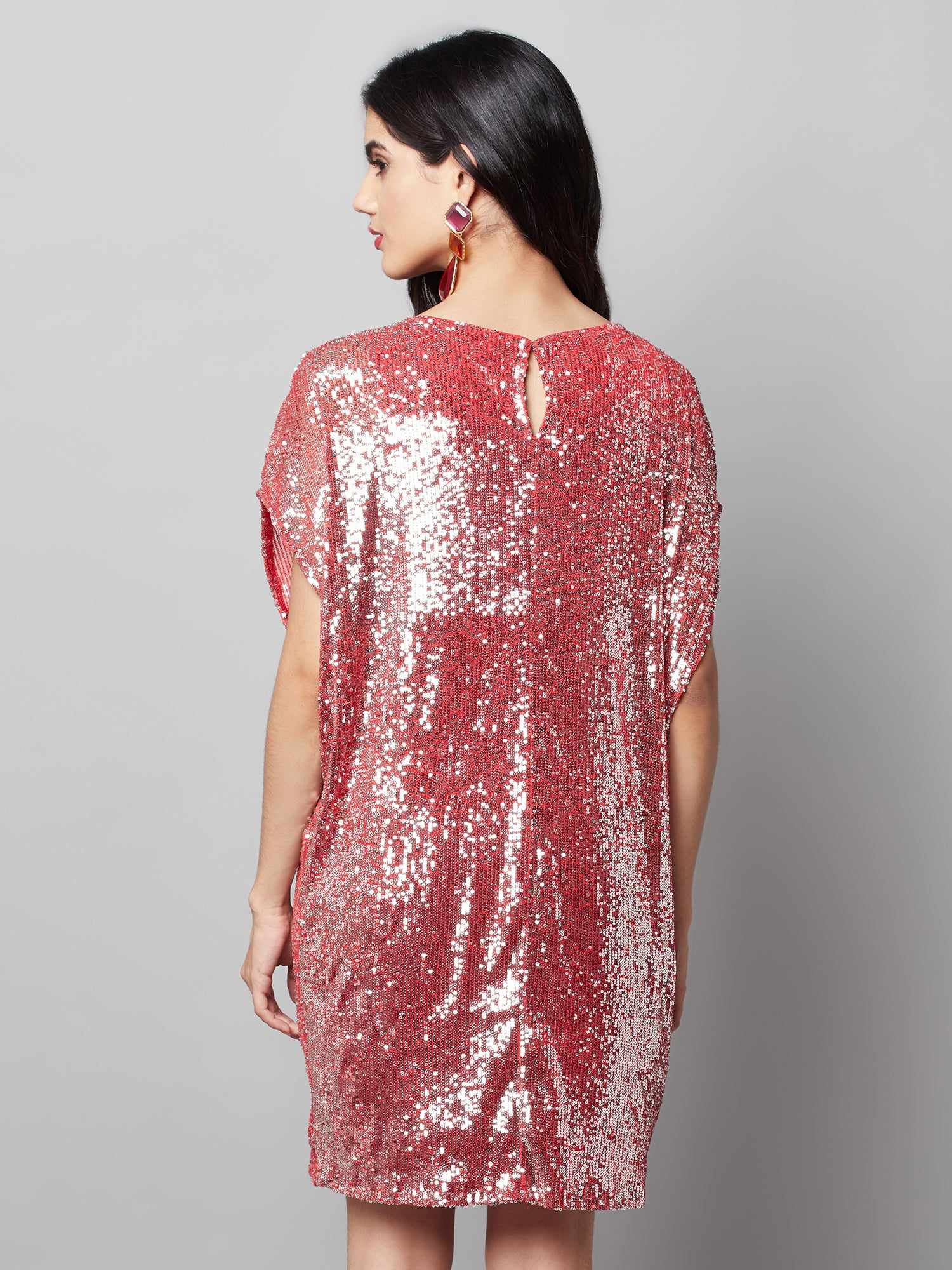sequins cape dress