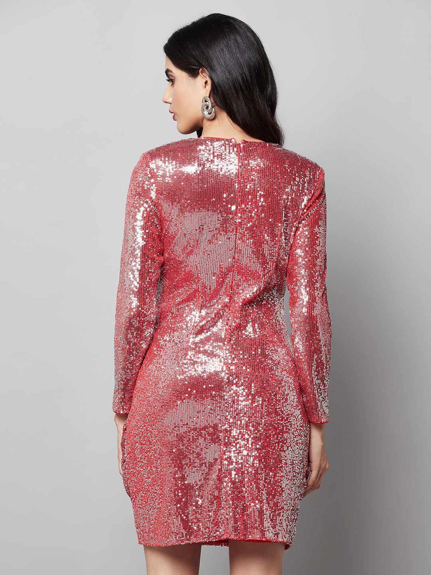 Shimmery Nights Red Party Dress