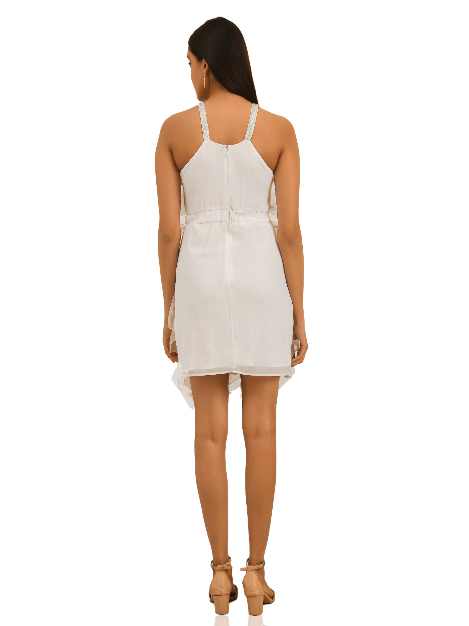 amelie all over white ruffle dress