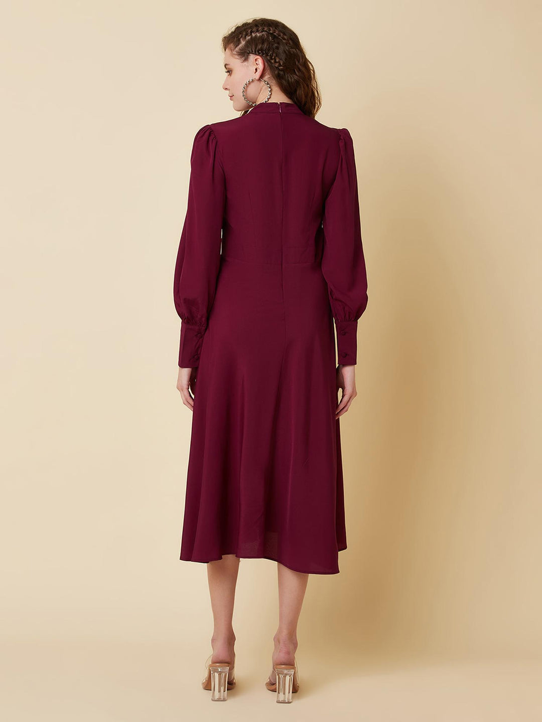 sassy wine slit dress