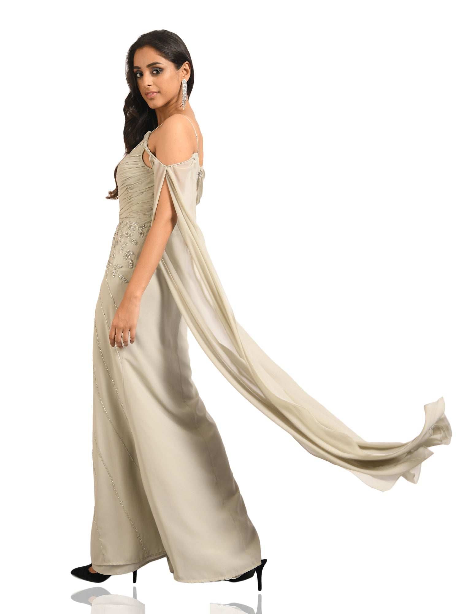 ashen slit gown