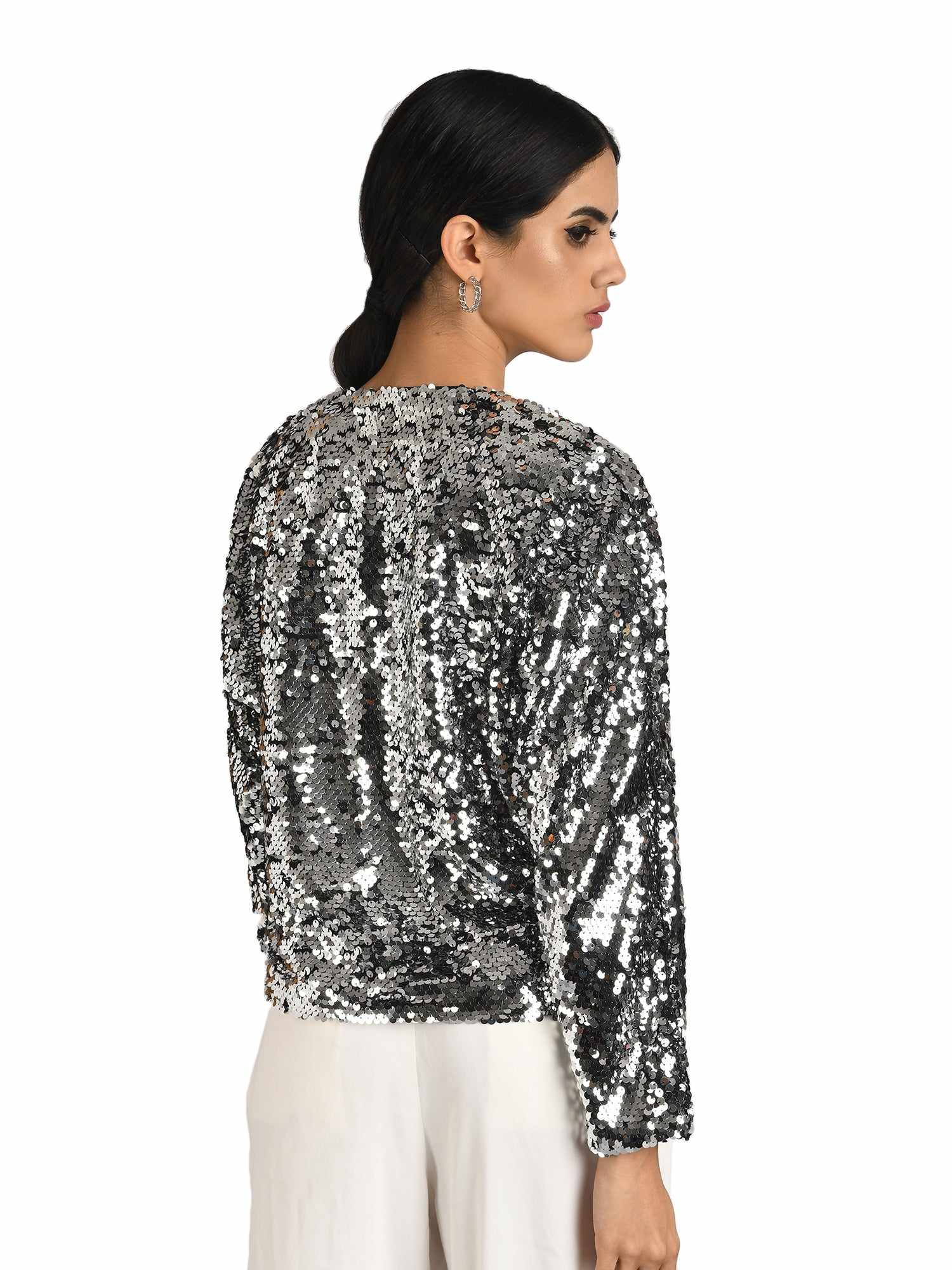 flowy jacket with sequins