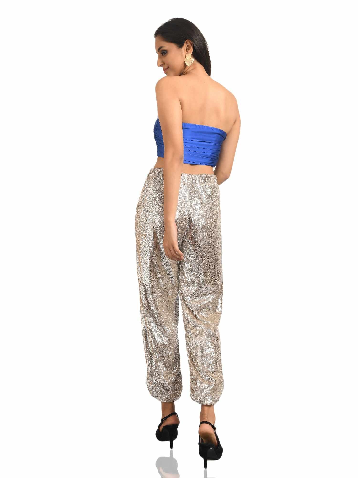black sequined jogger