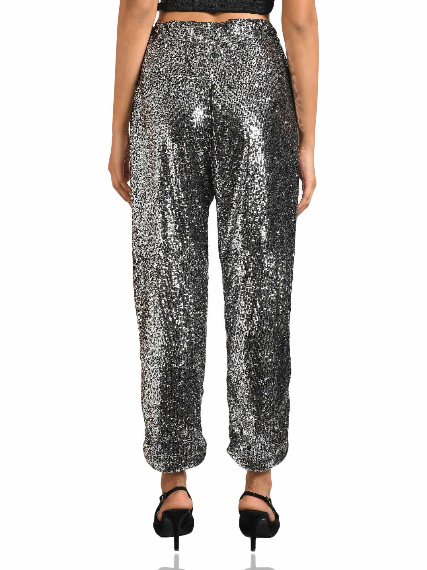 black sequined jogger