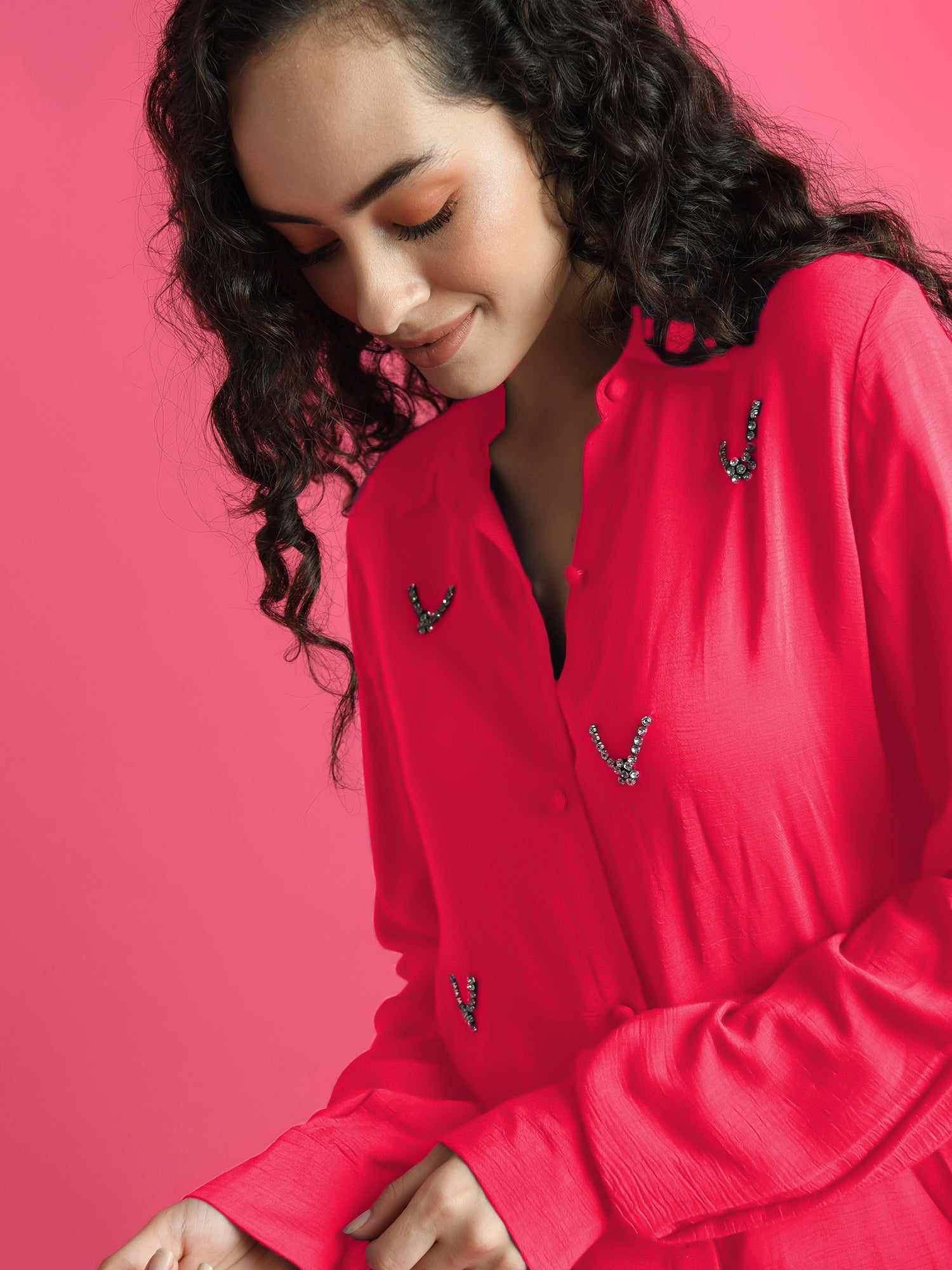 deluxe embellished pink shirt