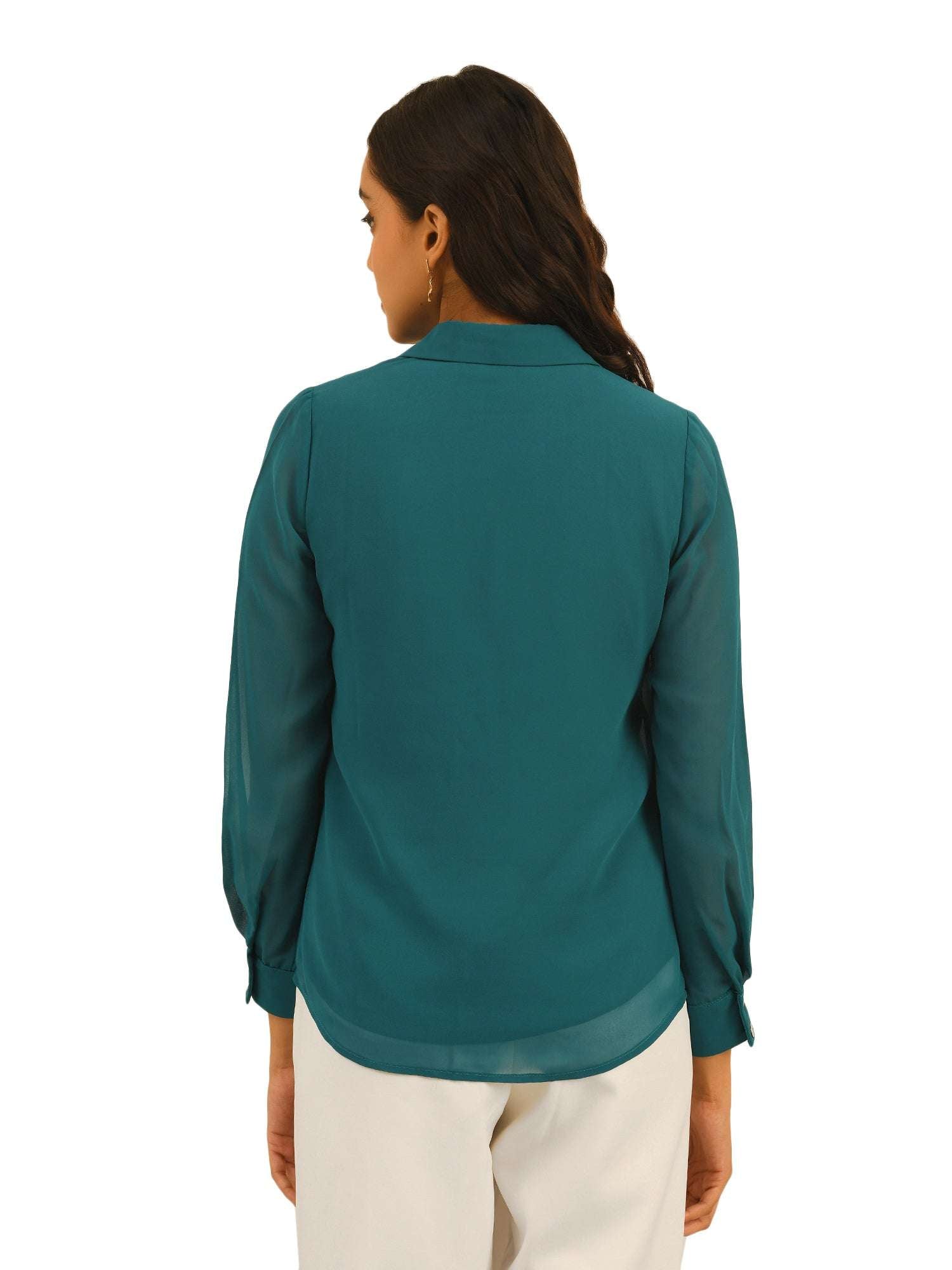 luxury vacay pleated placket shirt