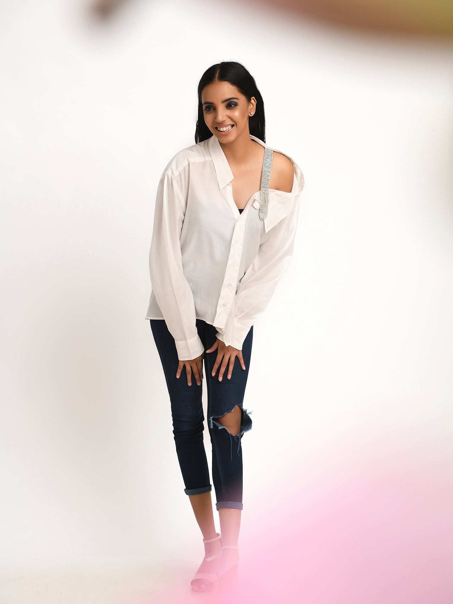 not your basic white shirt wih decatur detail