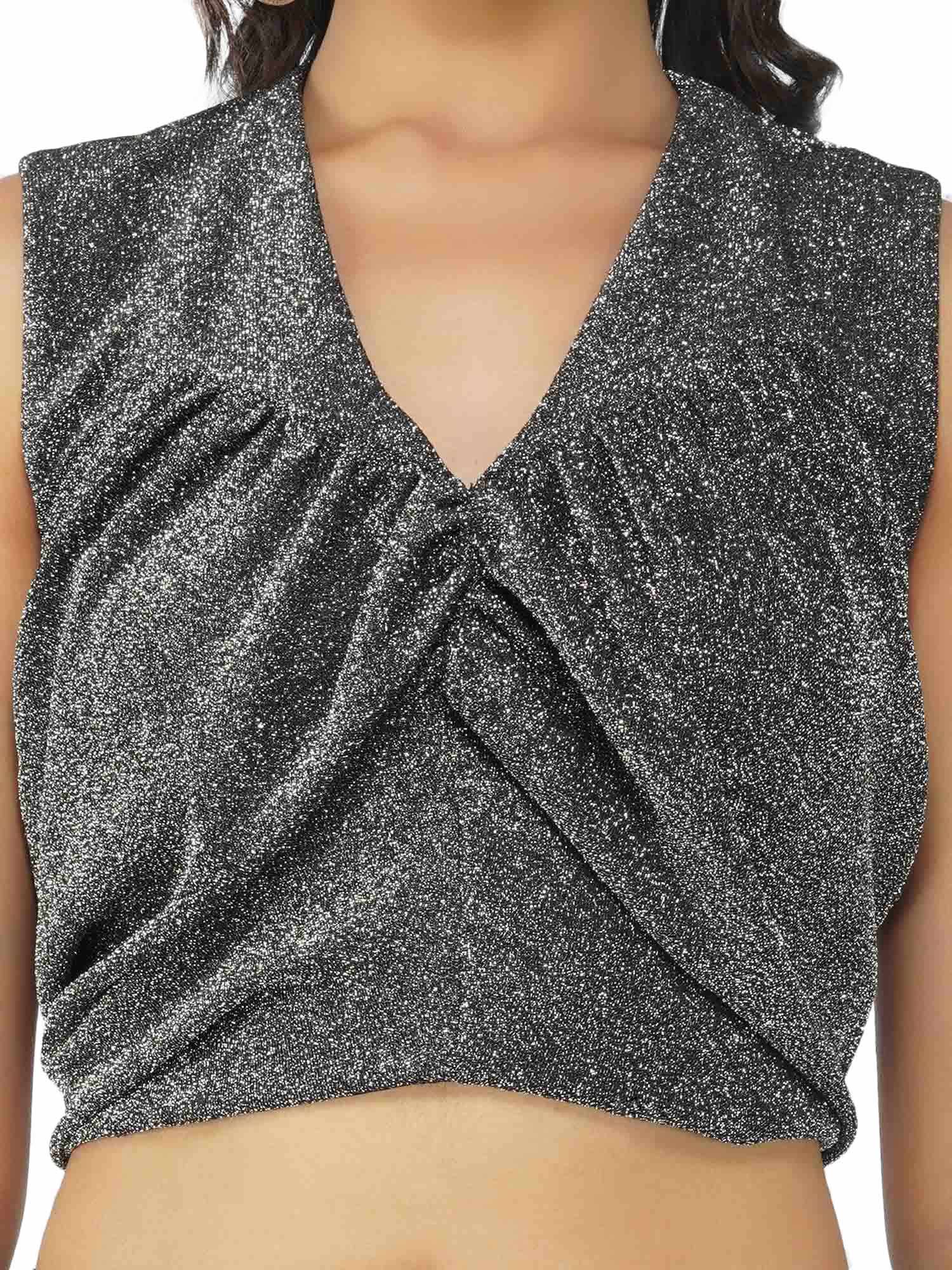 back to you grey shimmer top