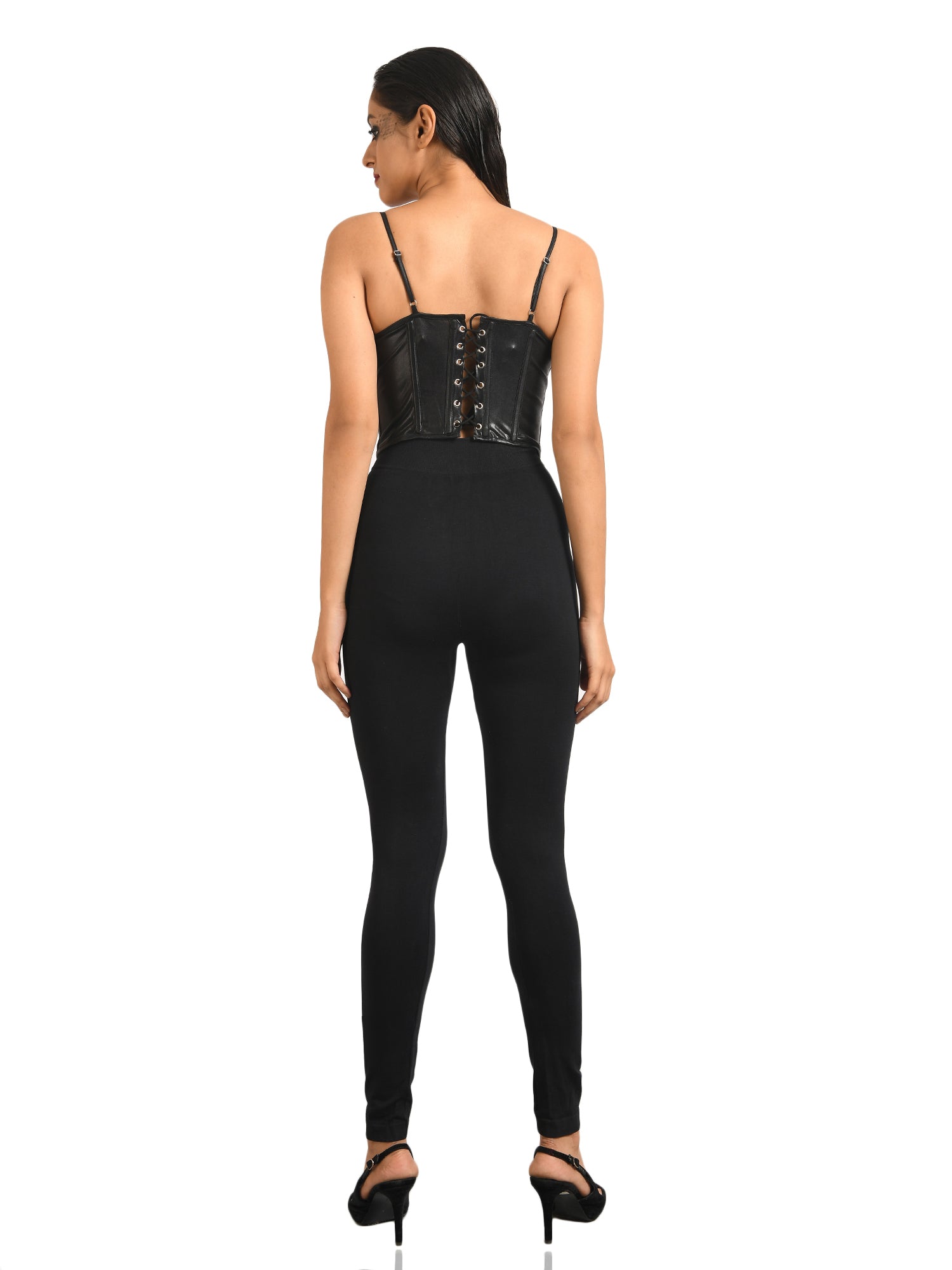 black metallic corset