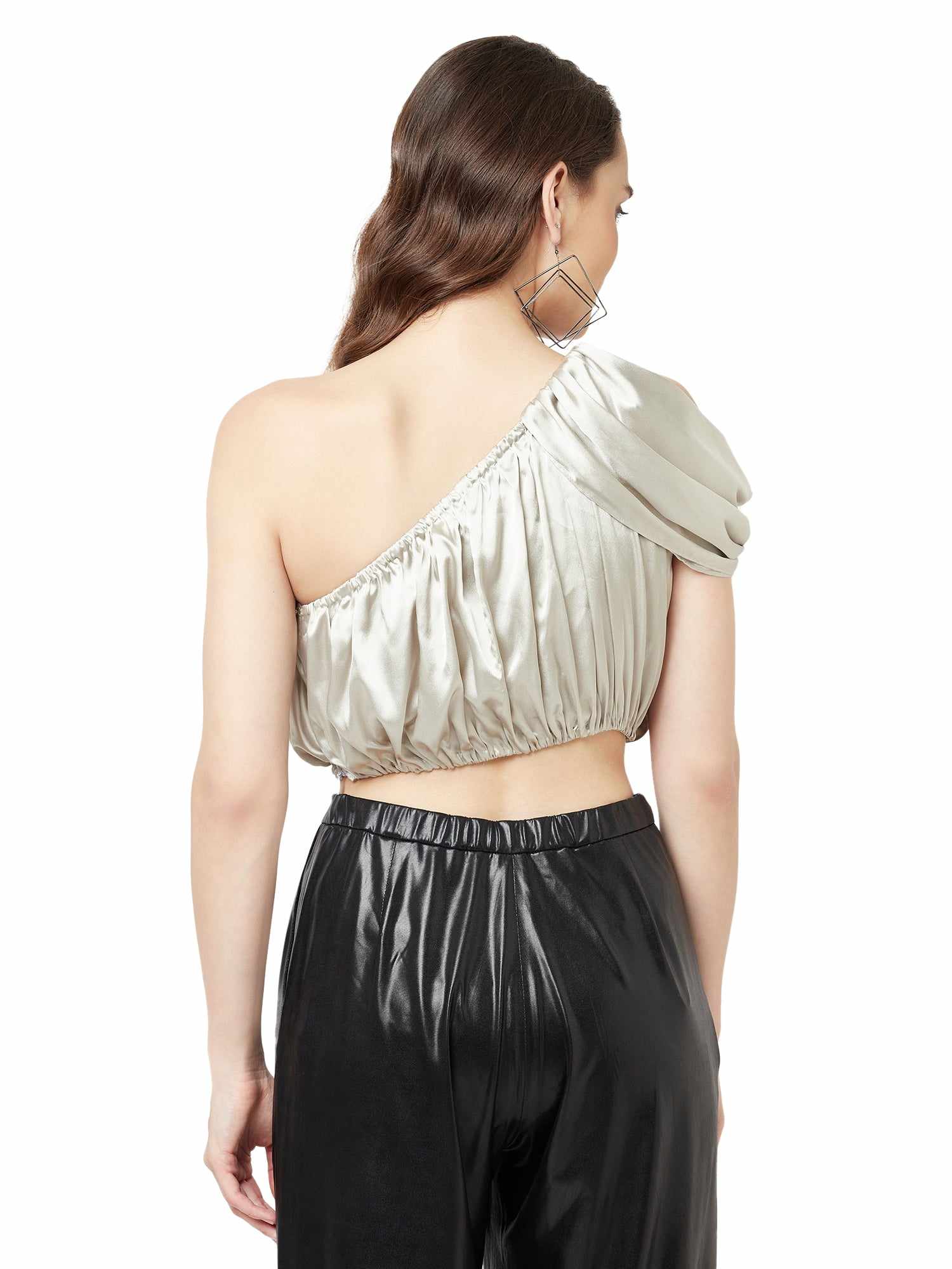 crystal embellished satin top