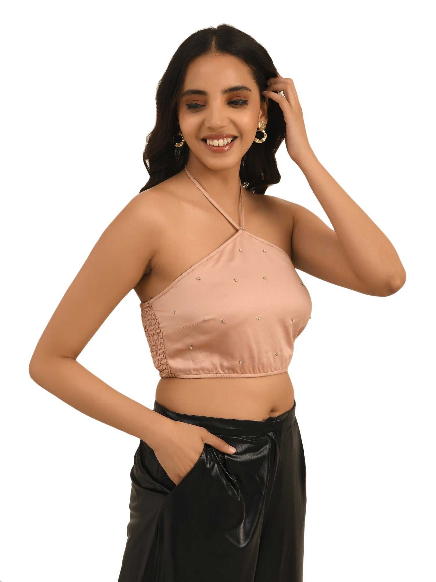 easy breezy satin crop top