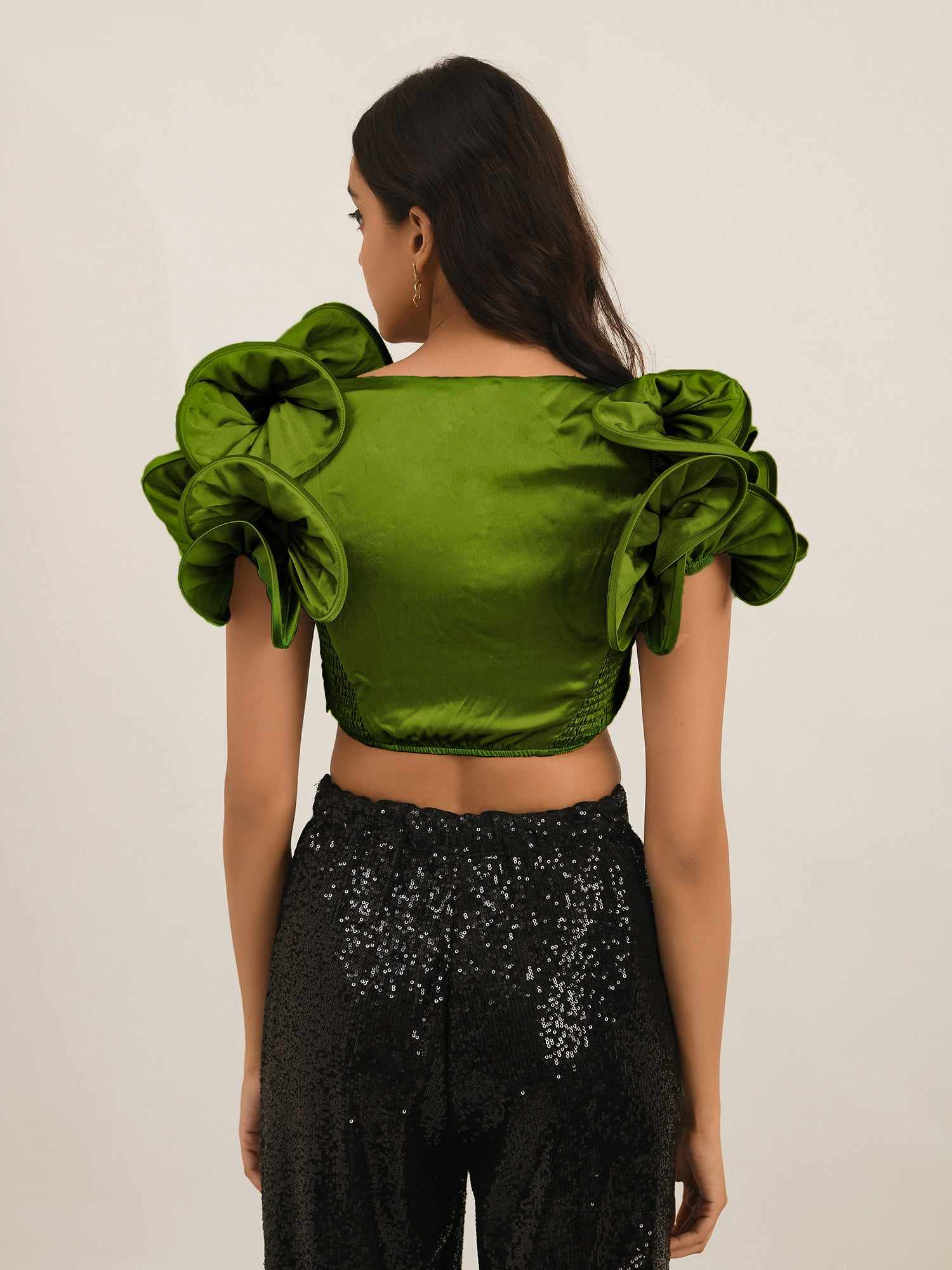dramatic sleeve crop top
