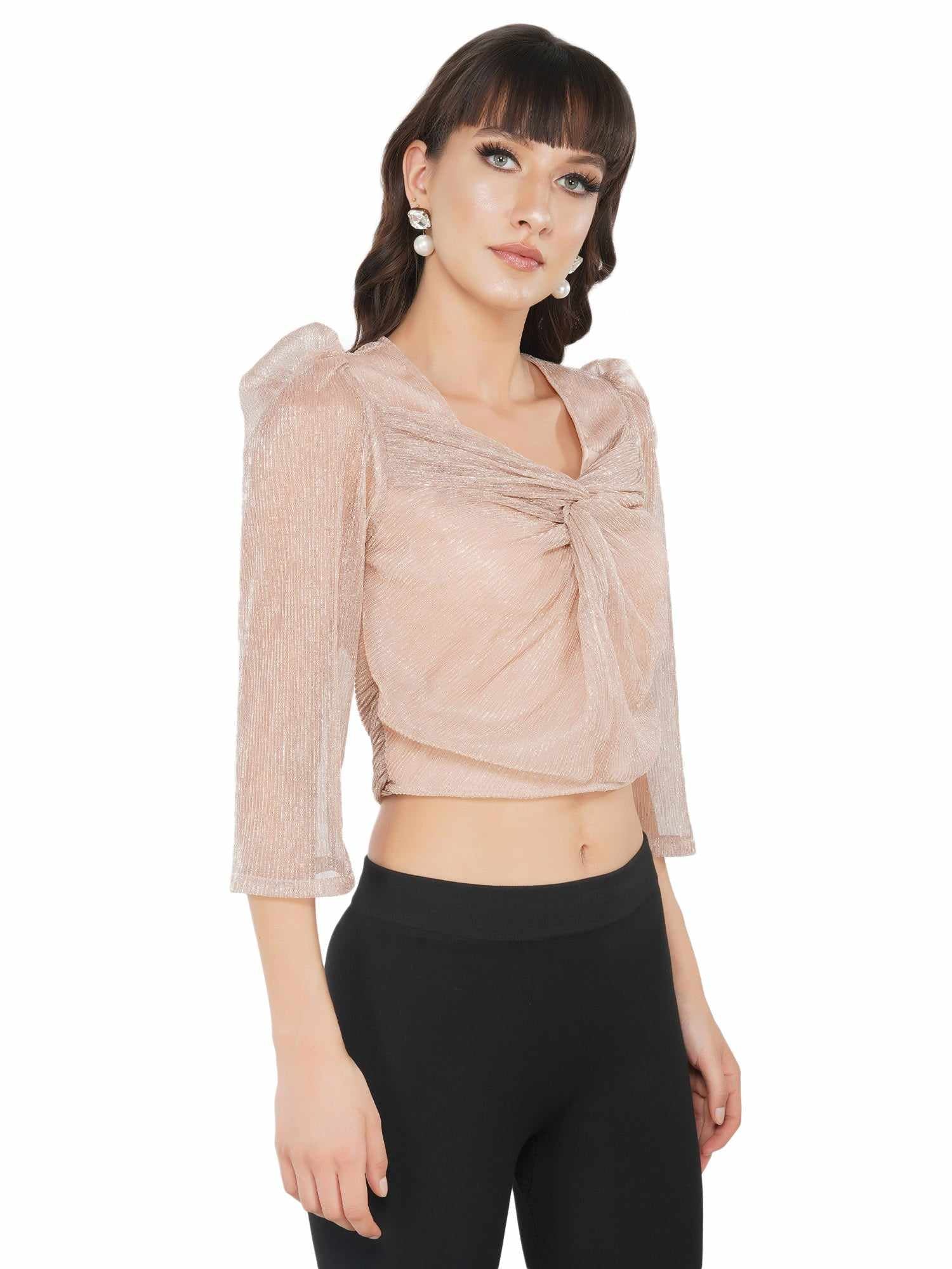 midnight pastel pink twisted top