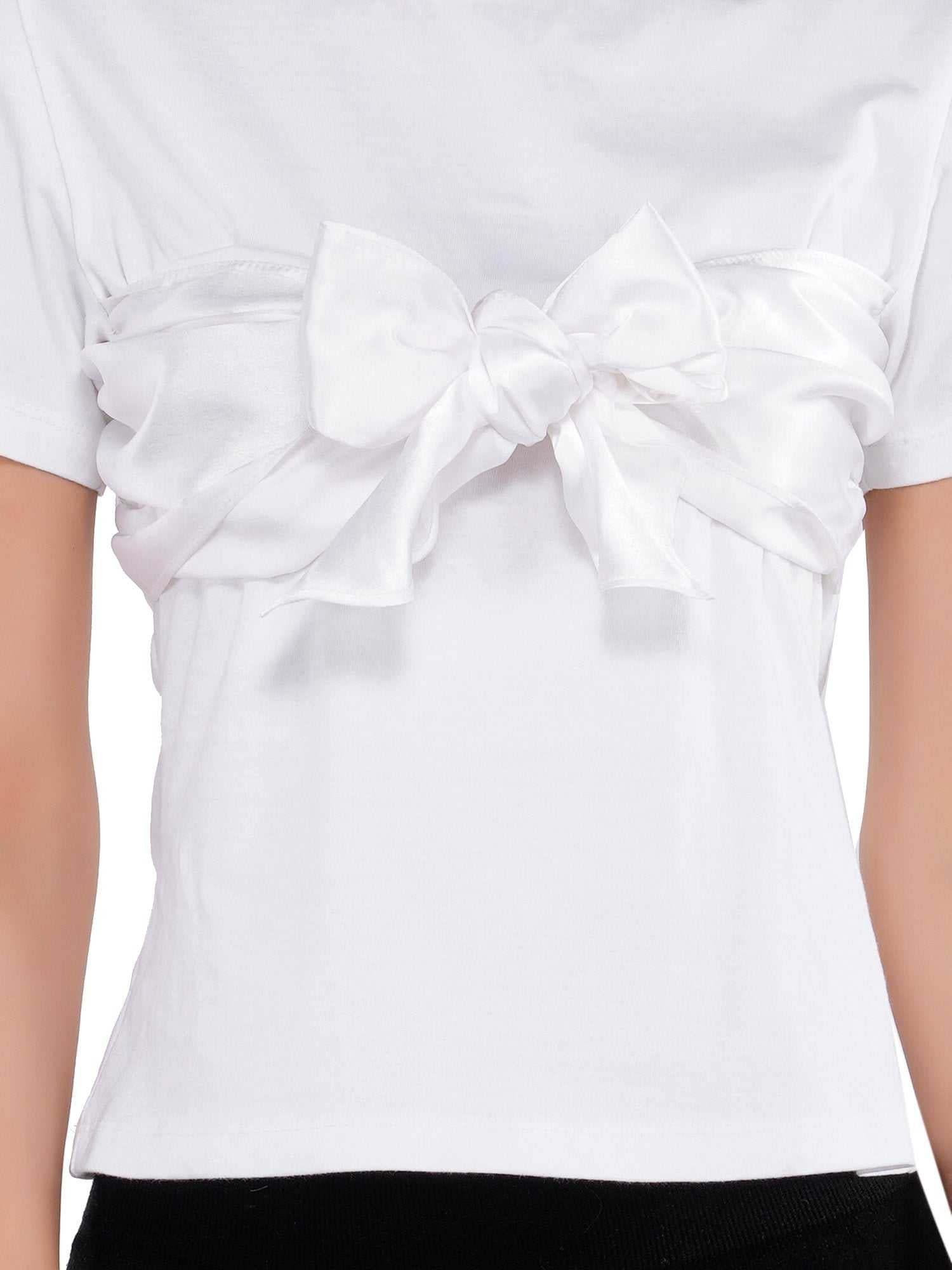white bow tie tee