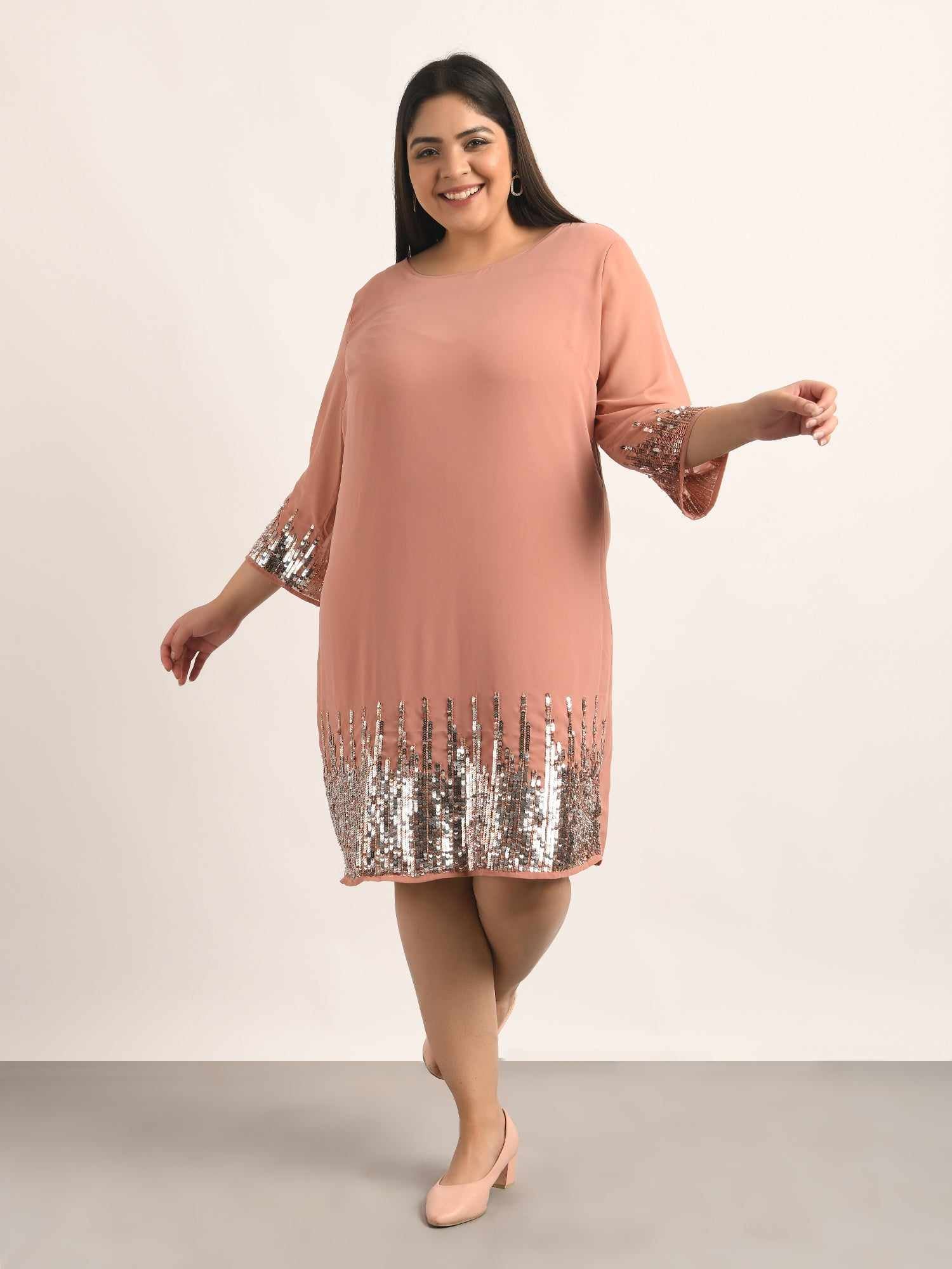attic curves sunrise sequin dress