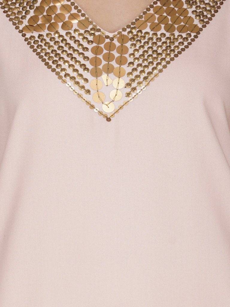 antique brass sequin border dress