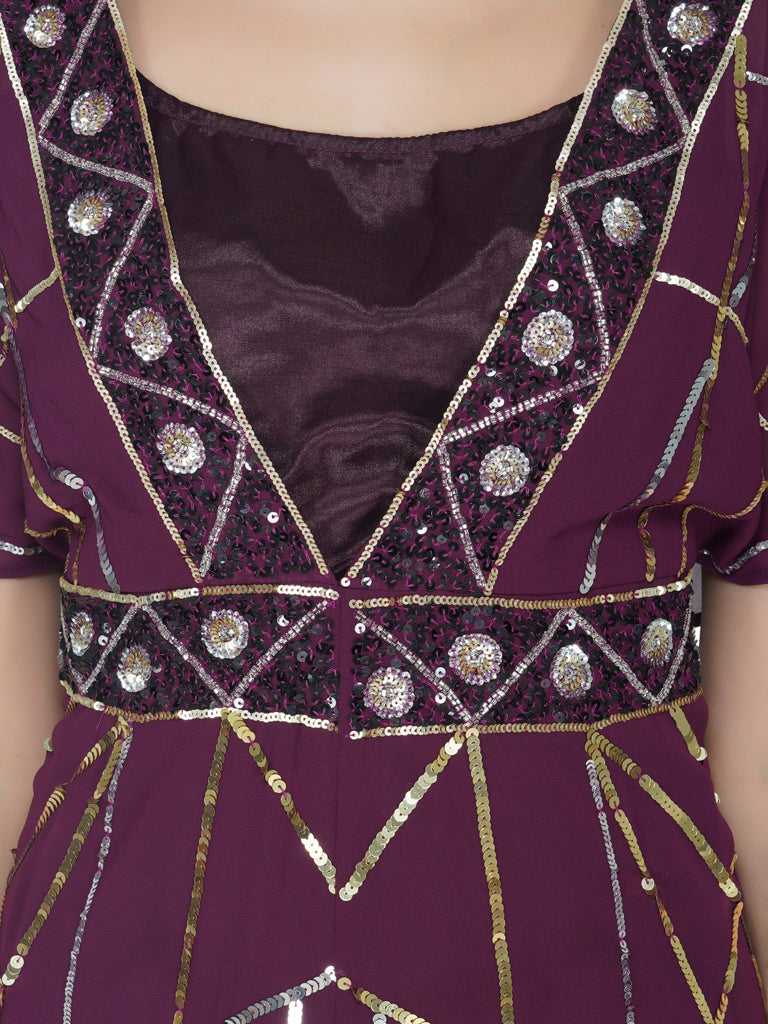plum sunrise sequin jumpsuit