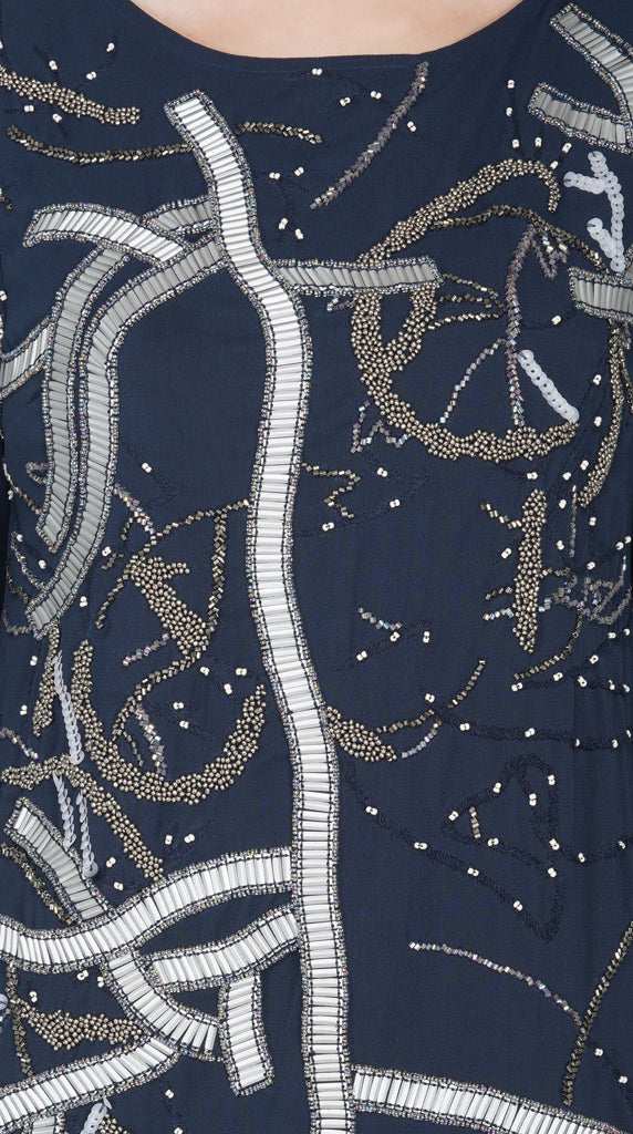 abstract navy dress