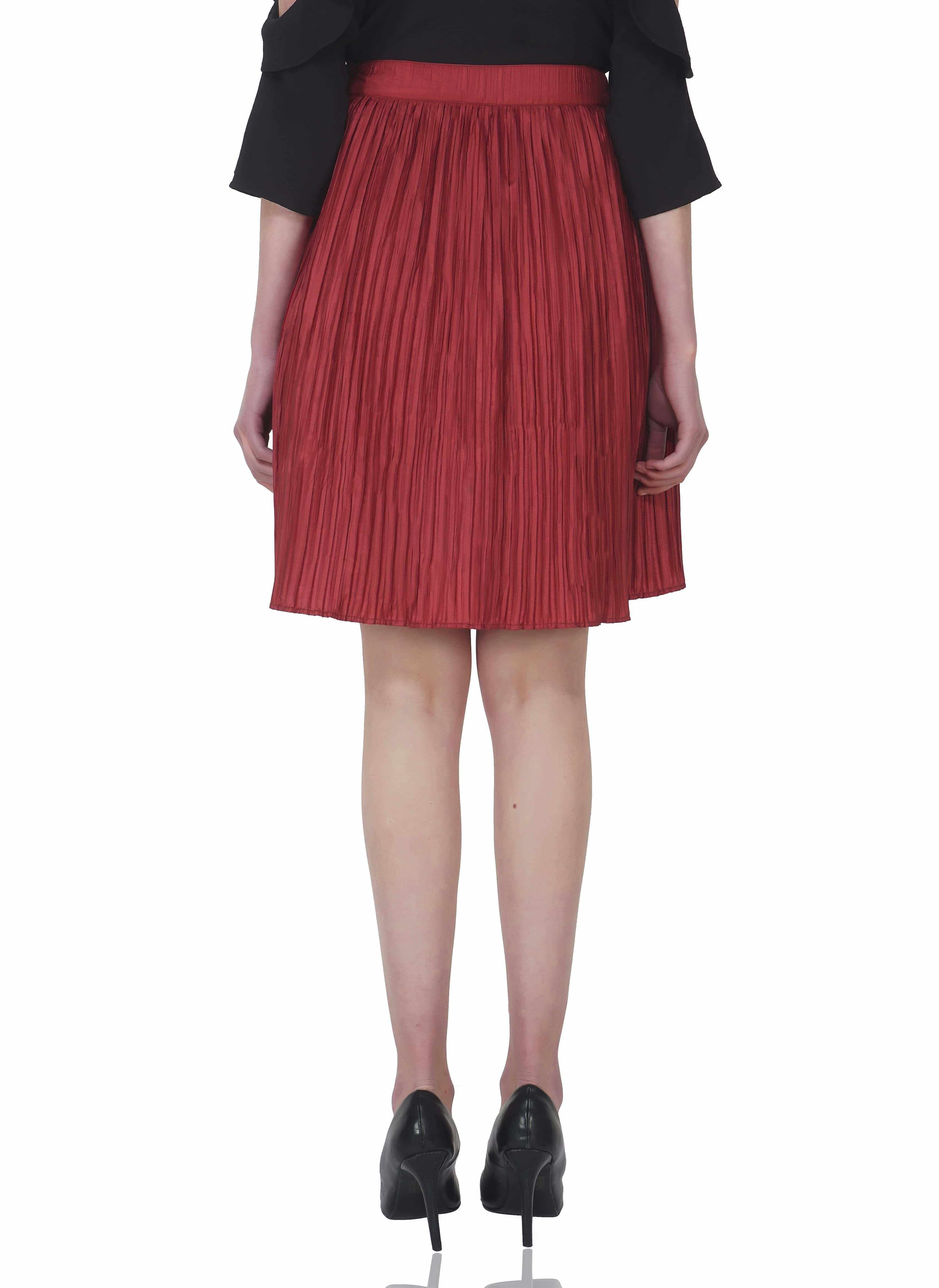 uneven pleated skirt