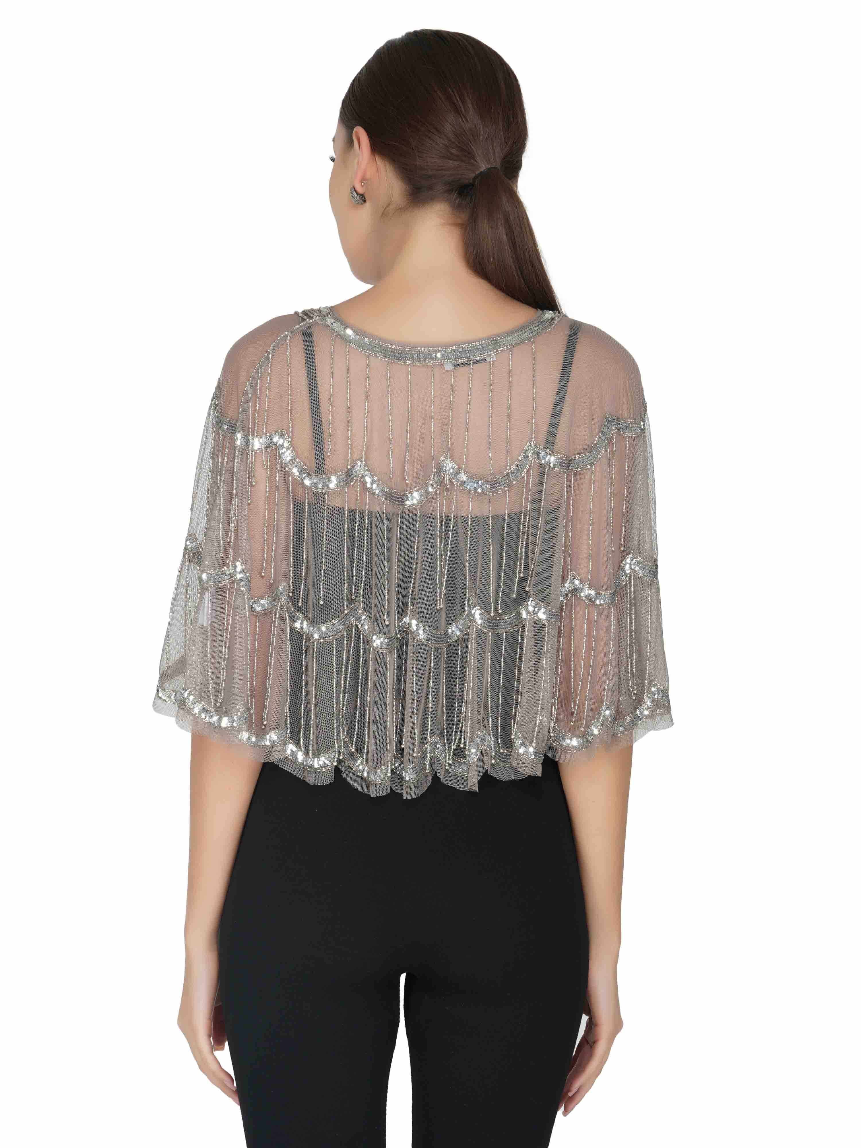 tier design tulle shrug