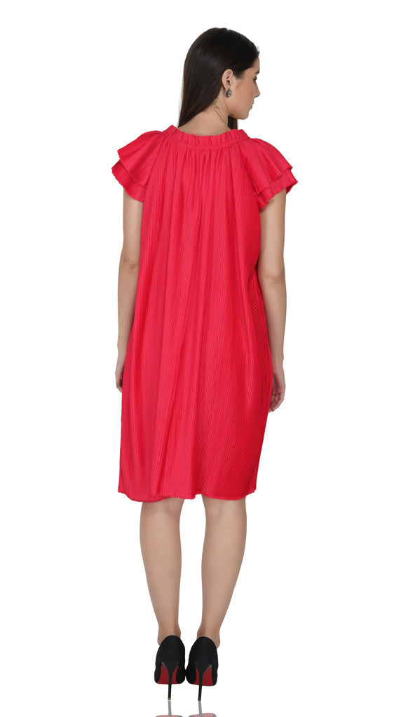 pleated red mini