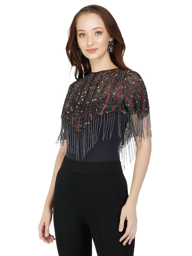 grey and bronze shrug