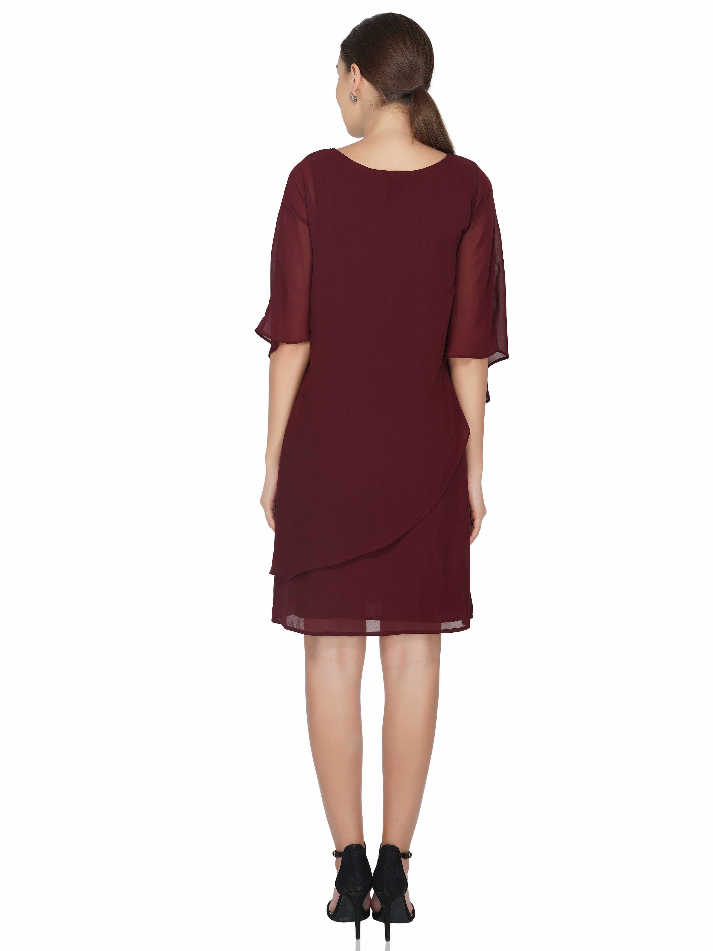 popover dress with neck embellishment