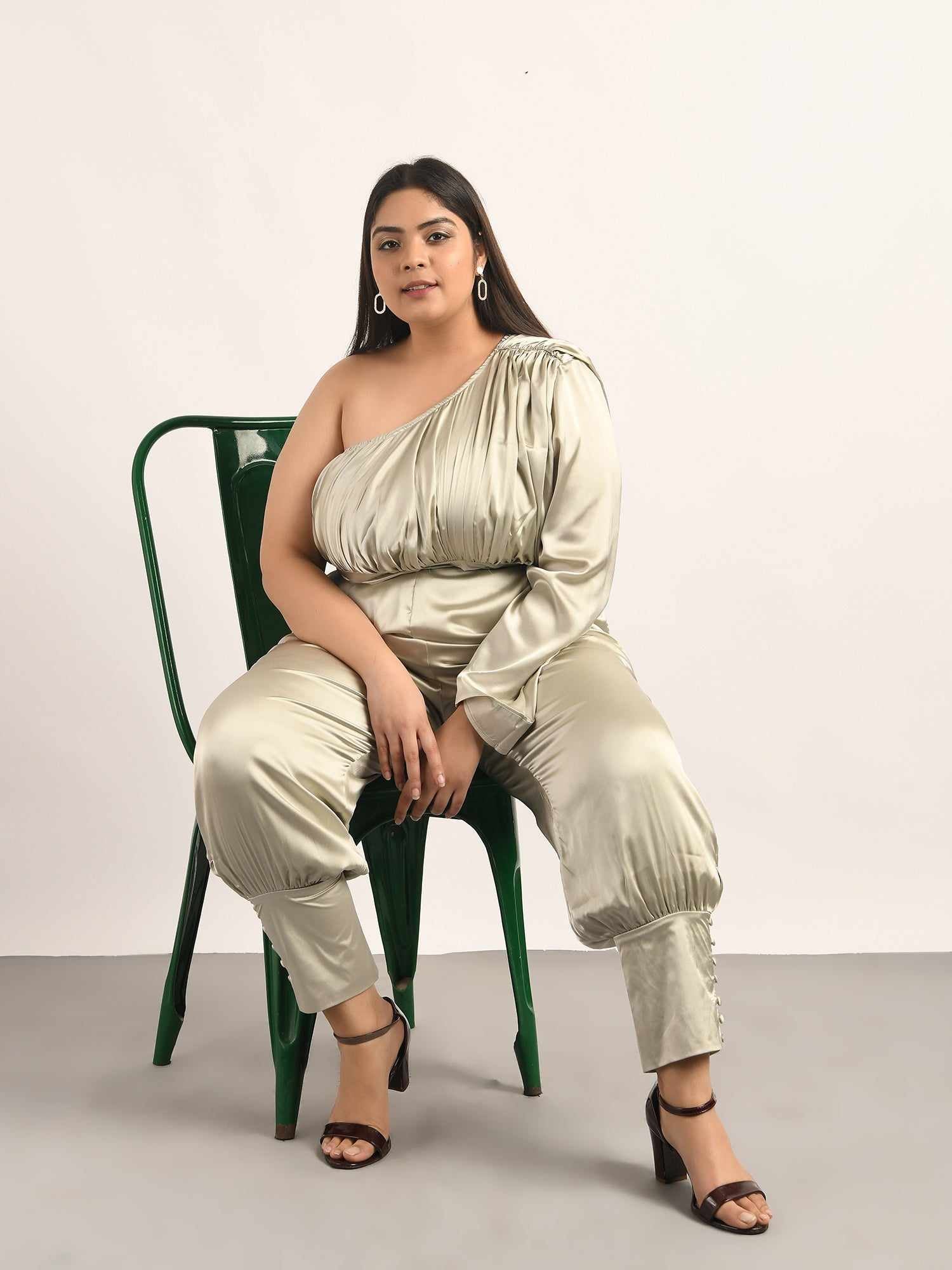 attic curves shining star silver jumpsuit