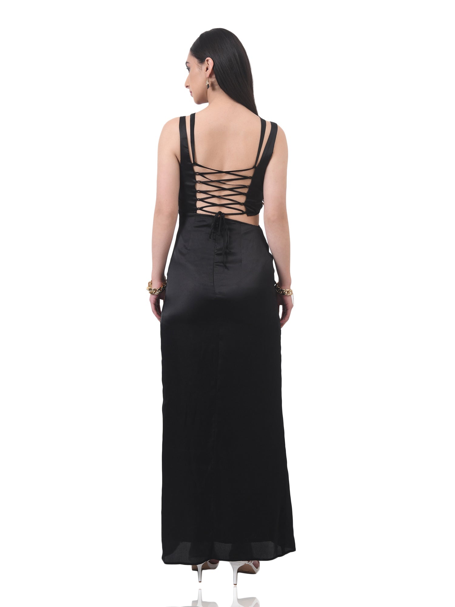 classic cut out black dress