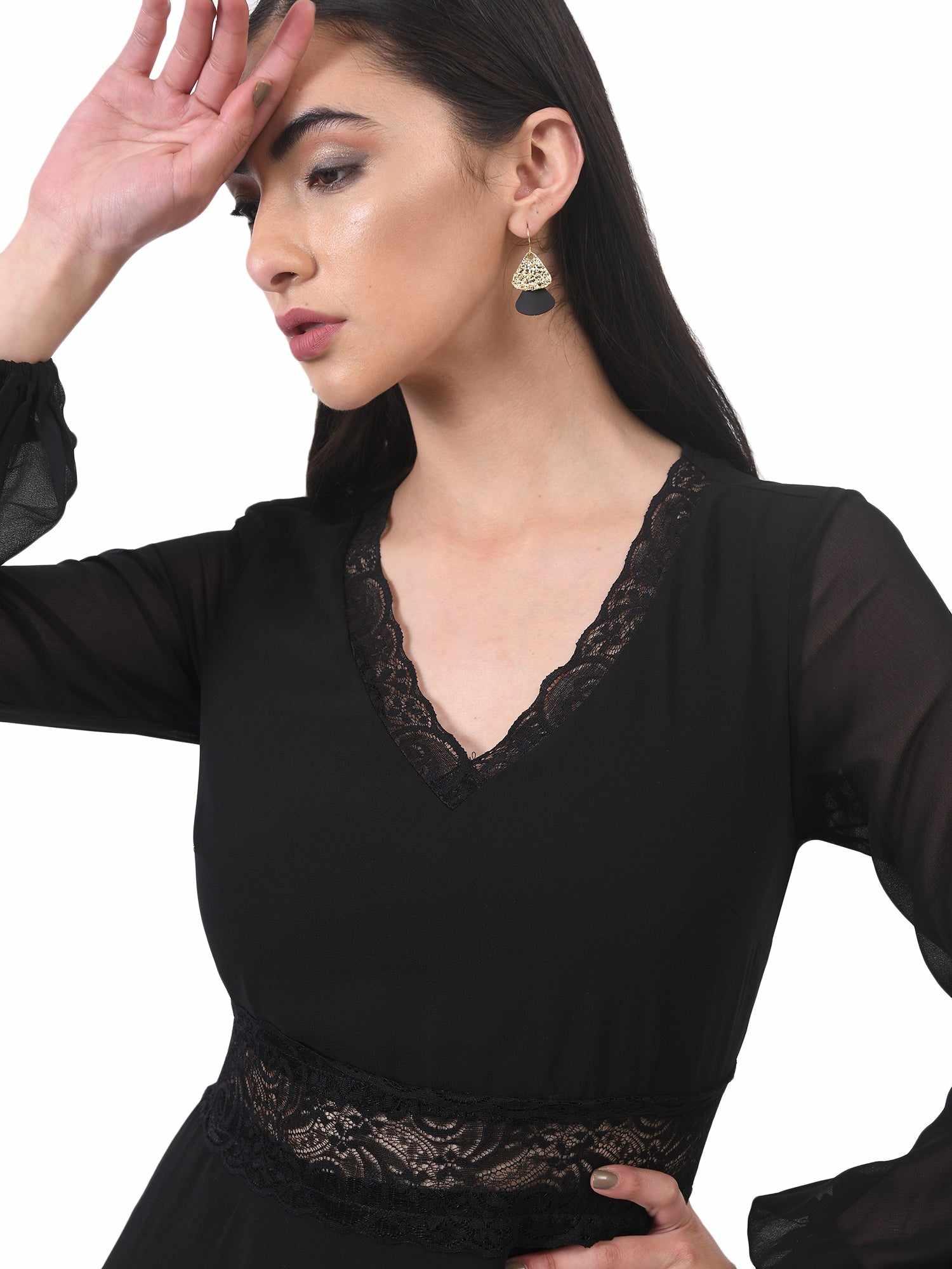 mini black lace dress