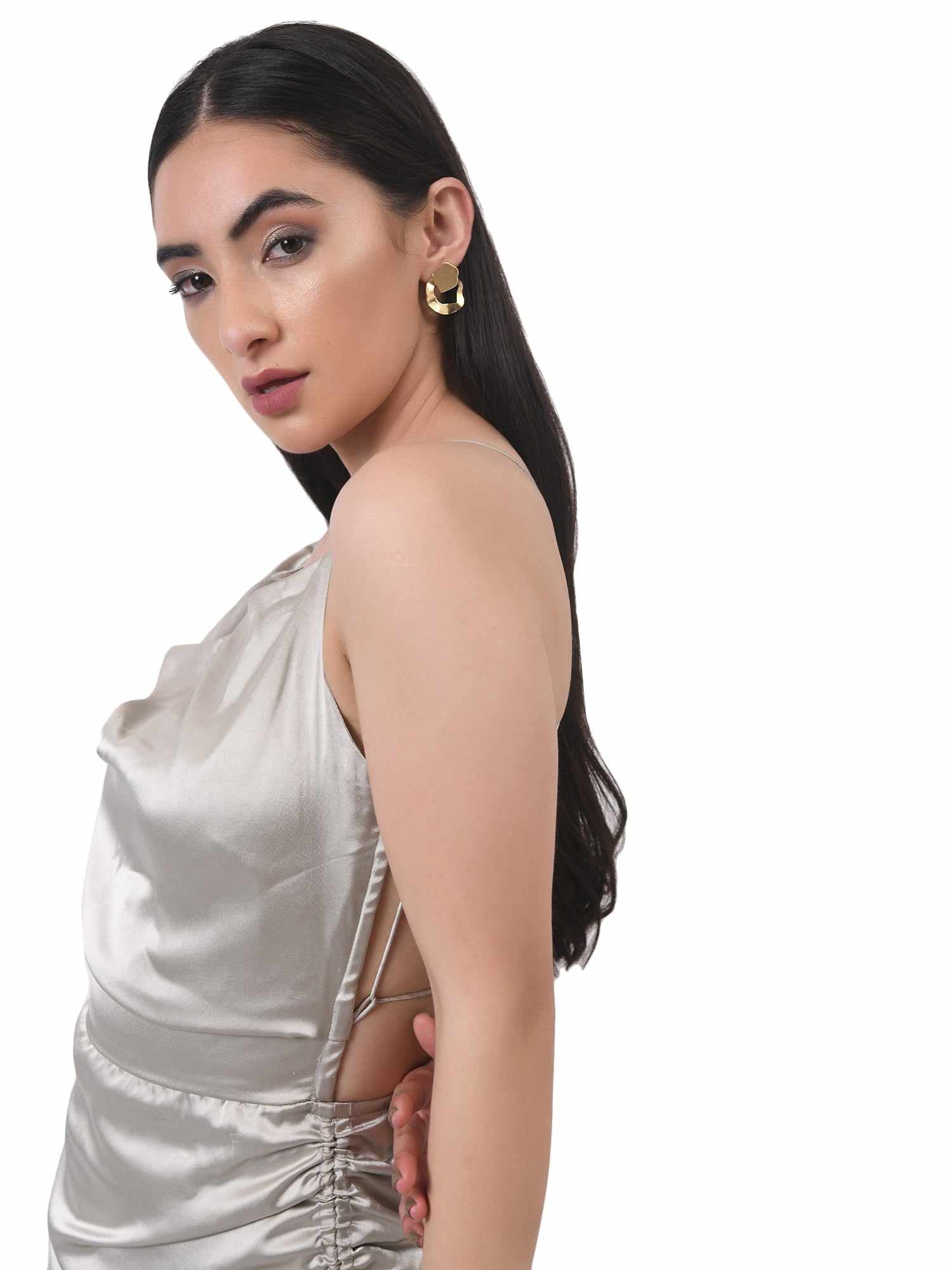 sexy back grey dress