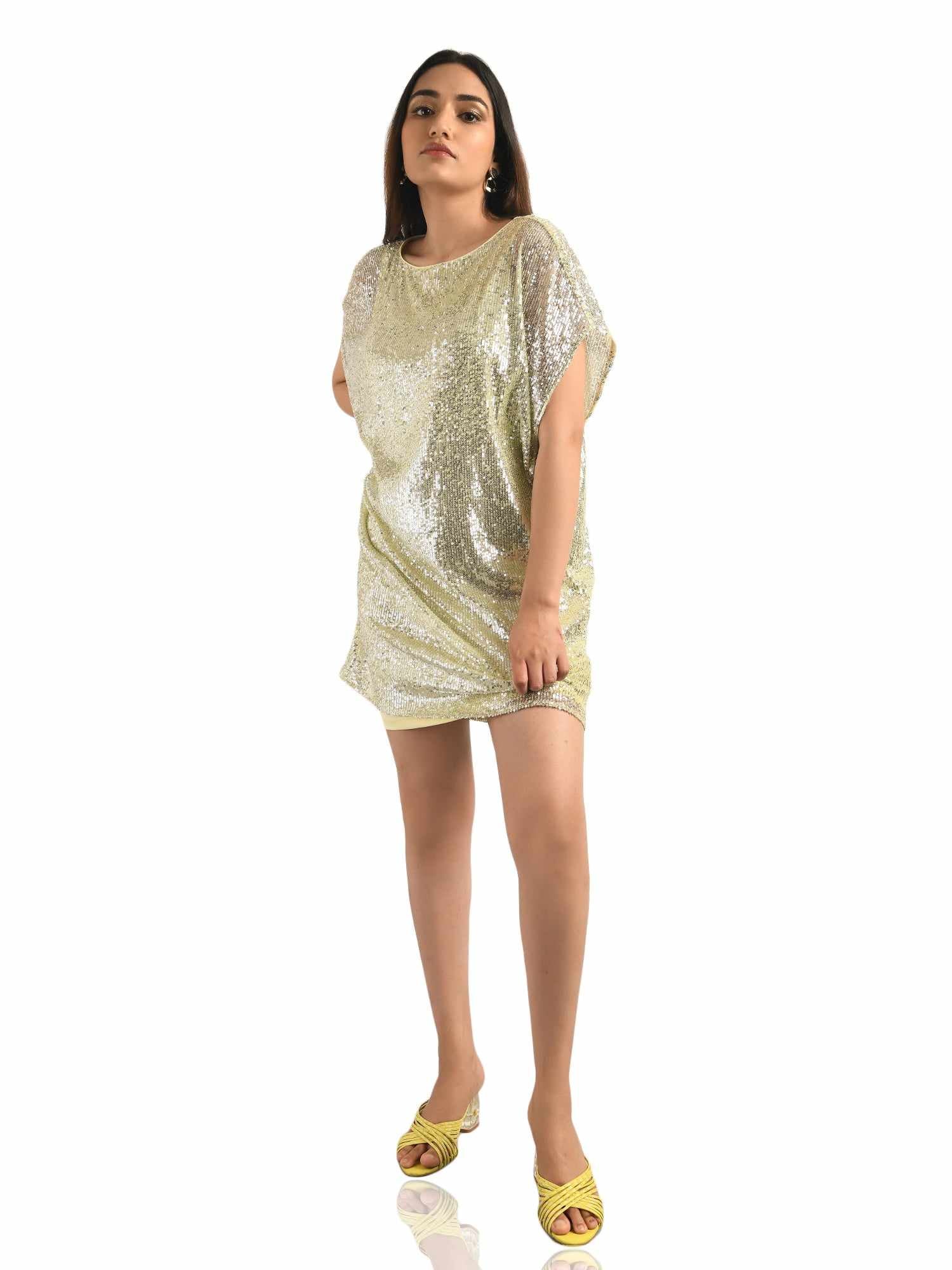 sequins cape dress