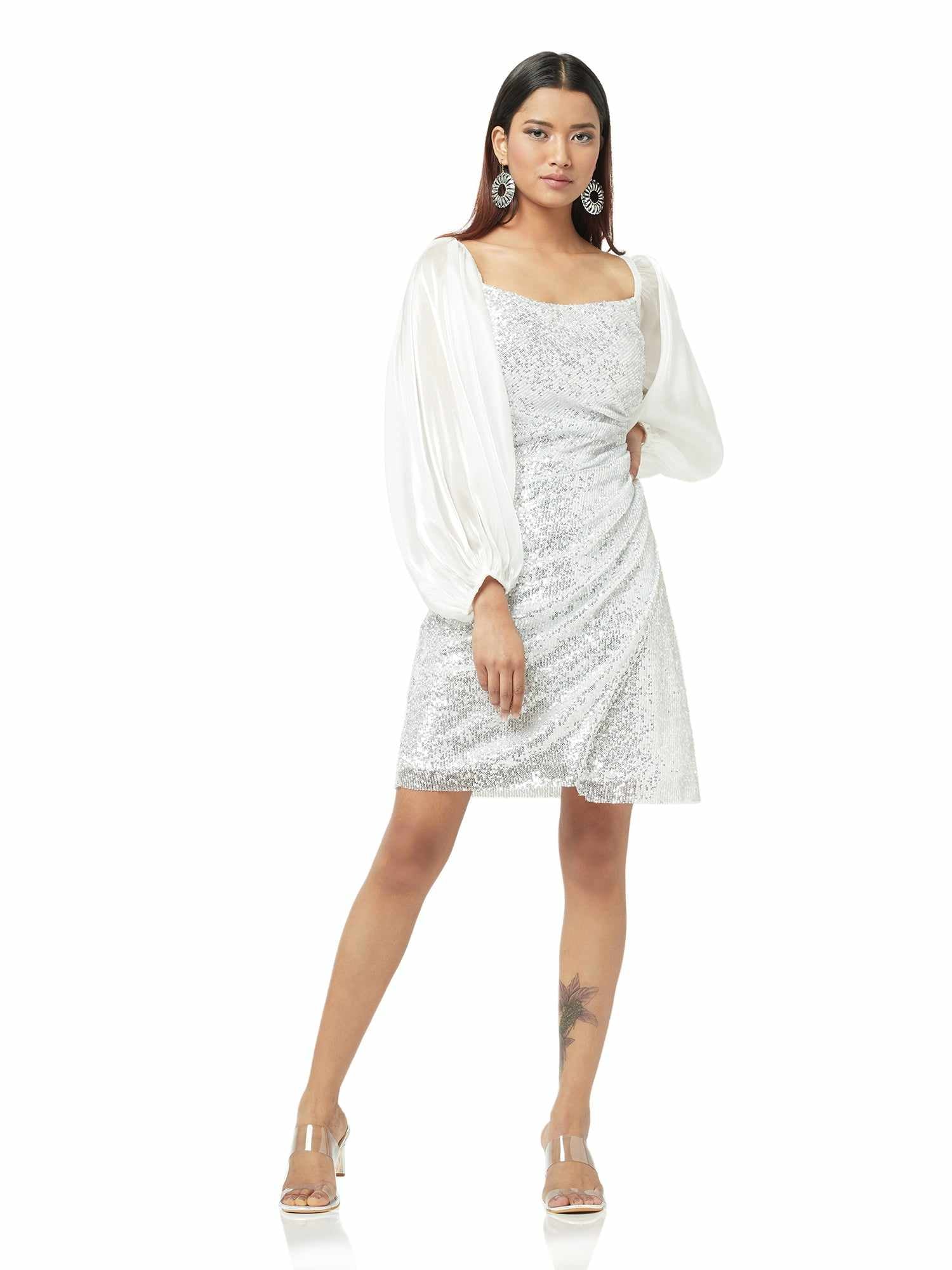 mesh shimmer soul party dress