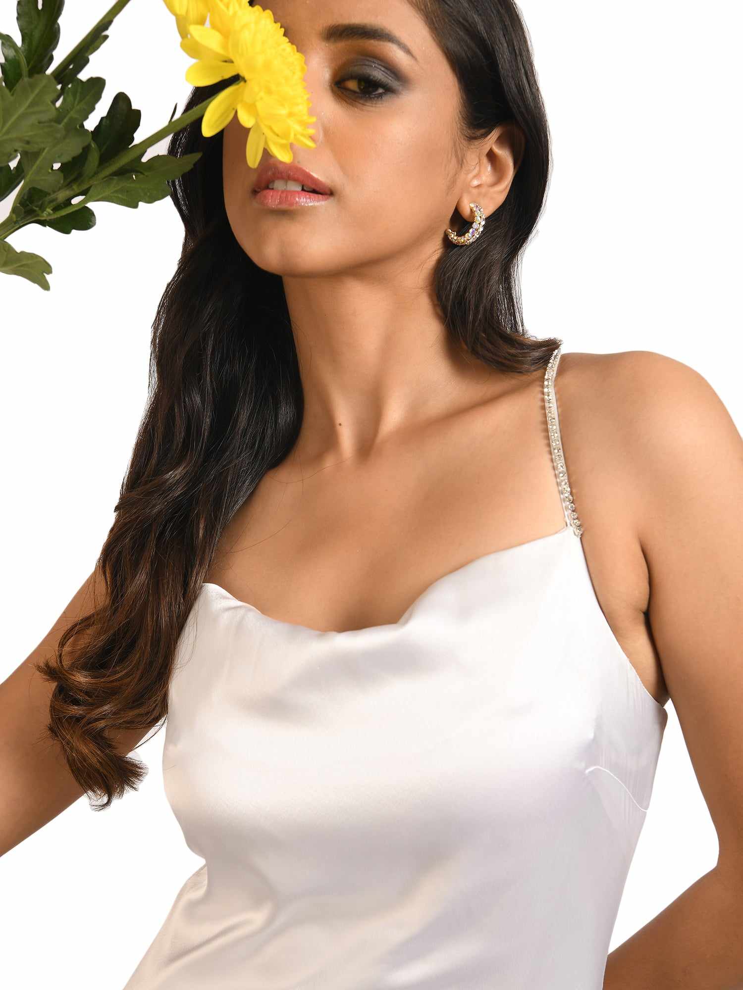 pearl white midi dress