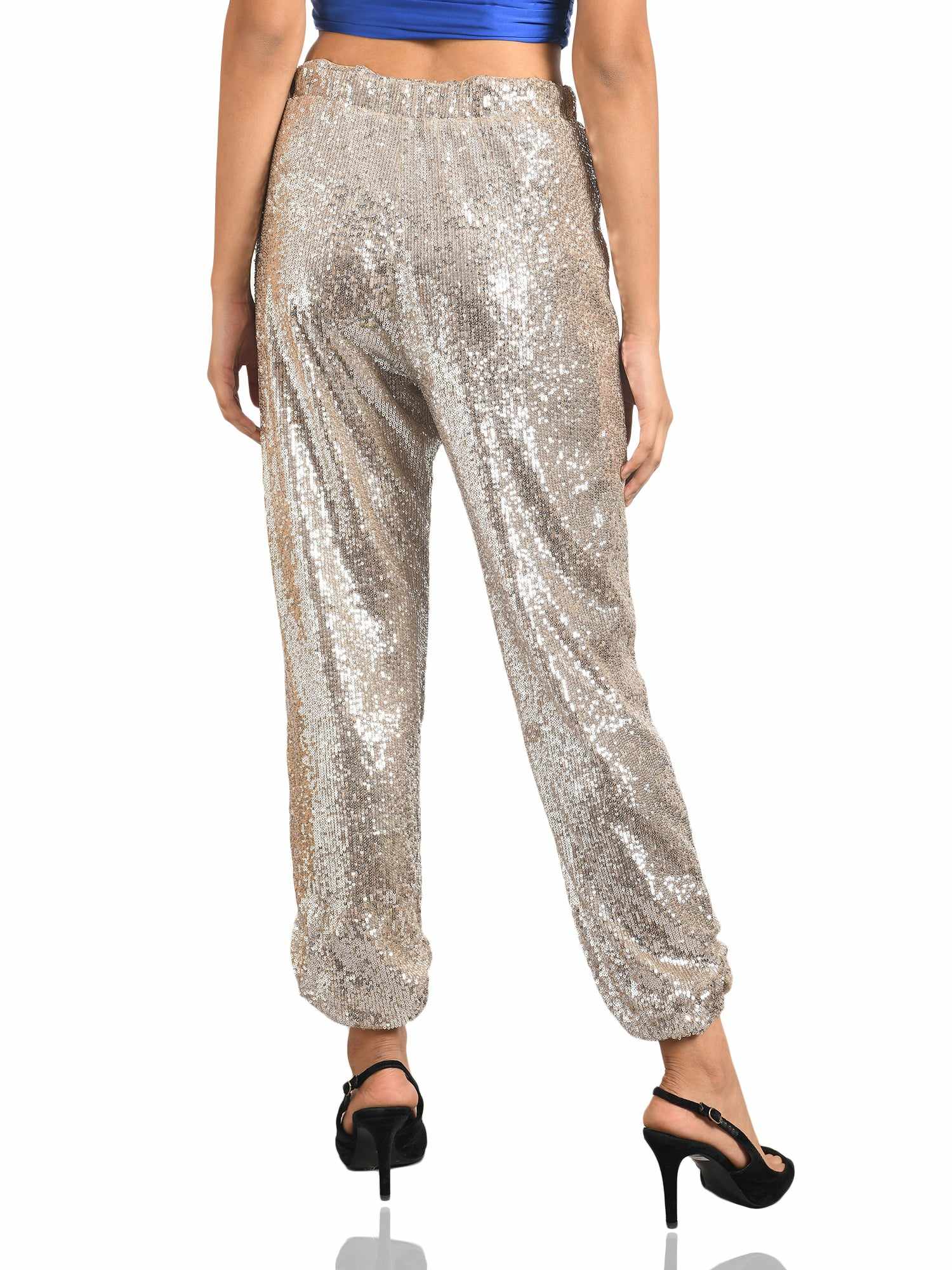 black sequined jogger