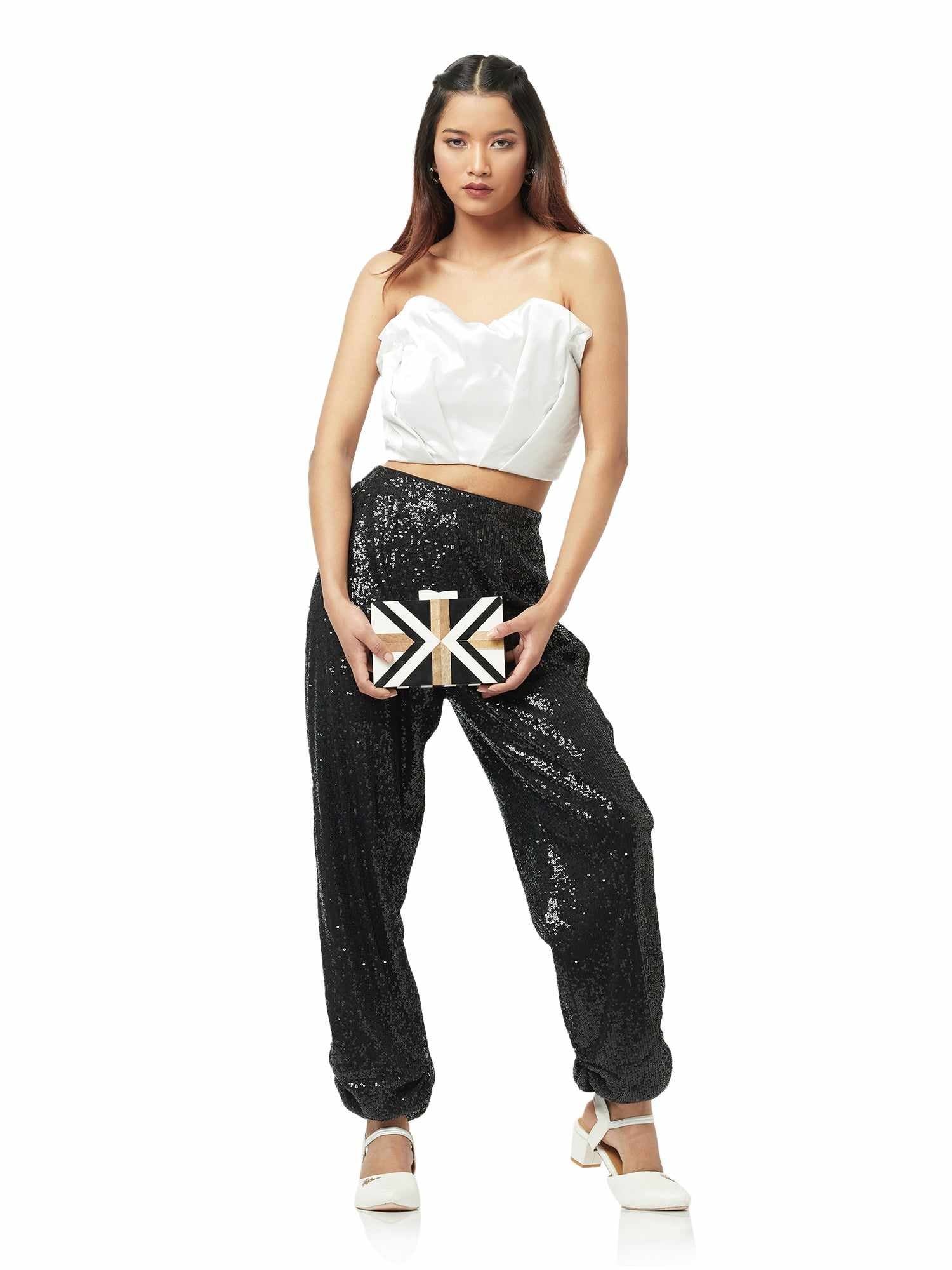 obestian sequined jogger