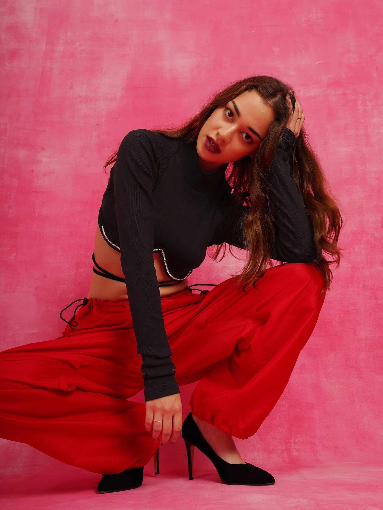 red valentine cargo pant