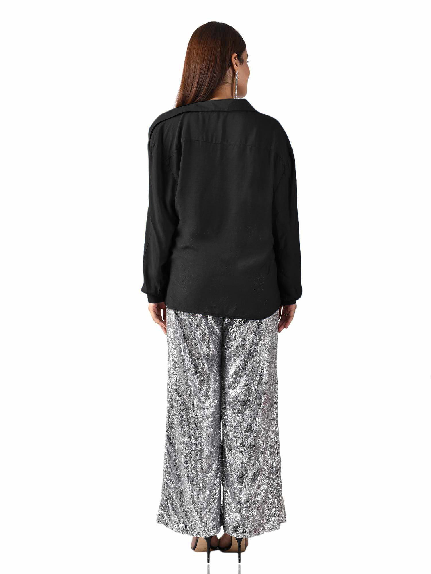 Not Your Basic Black Shirt With Decatur Detail