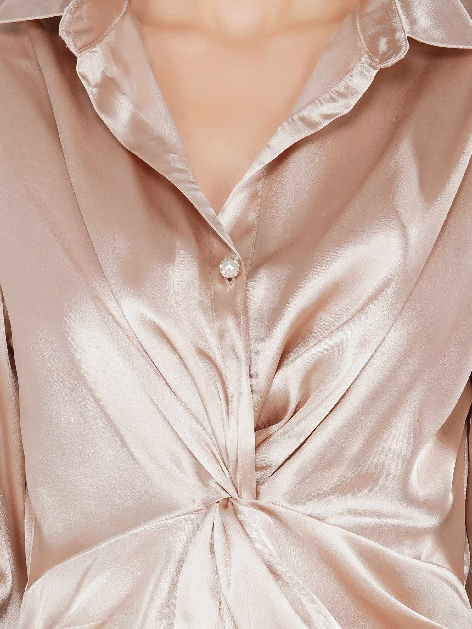 satin soft ruched shirt