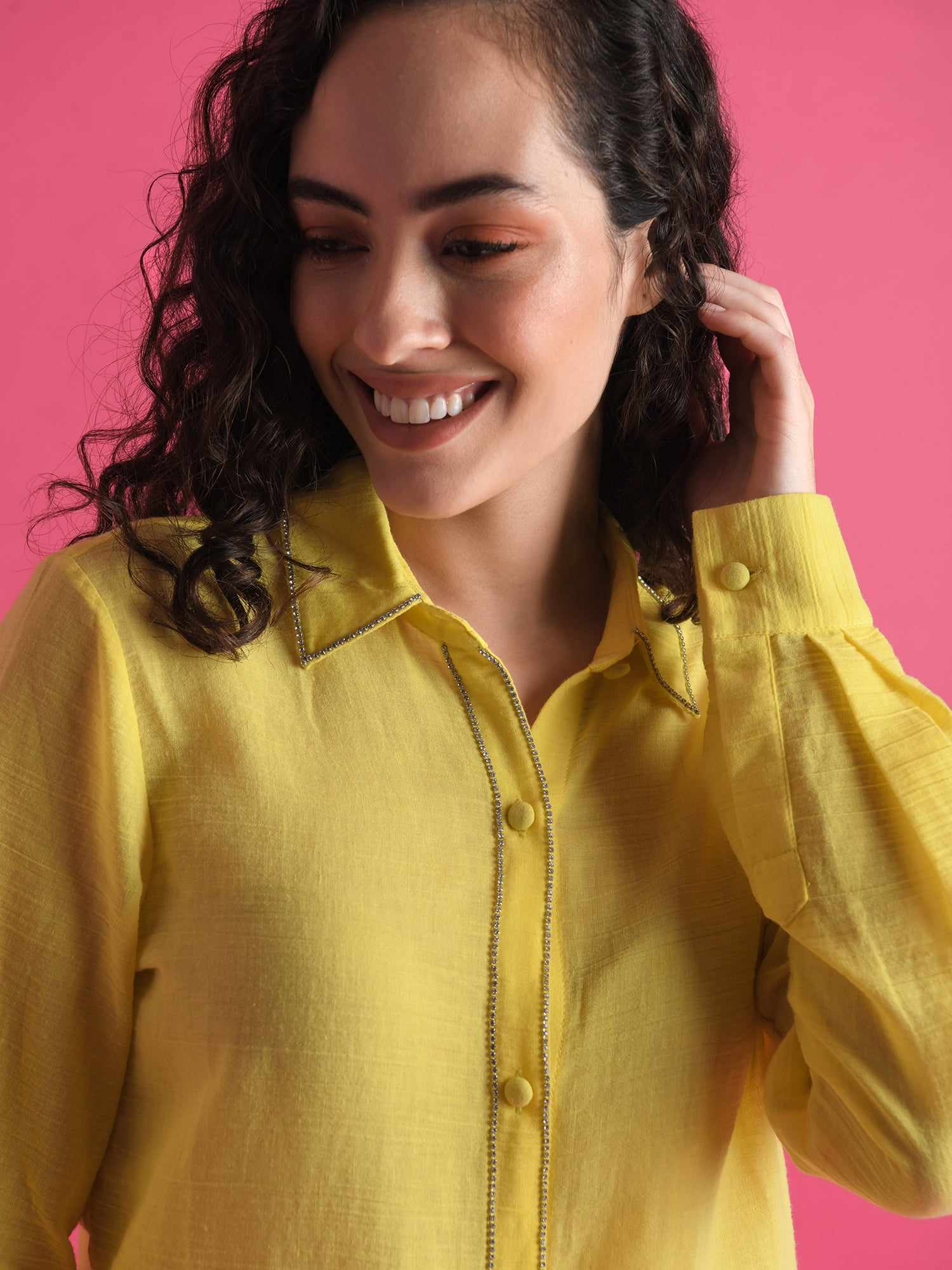 deluxe embellished yellow shirt