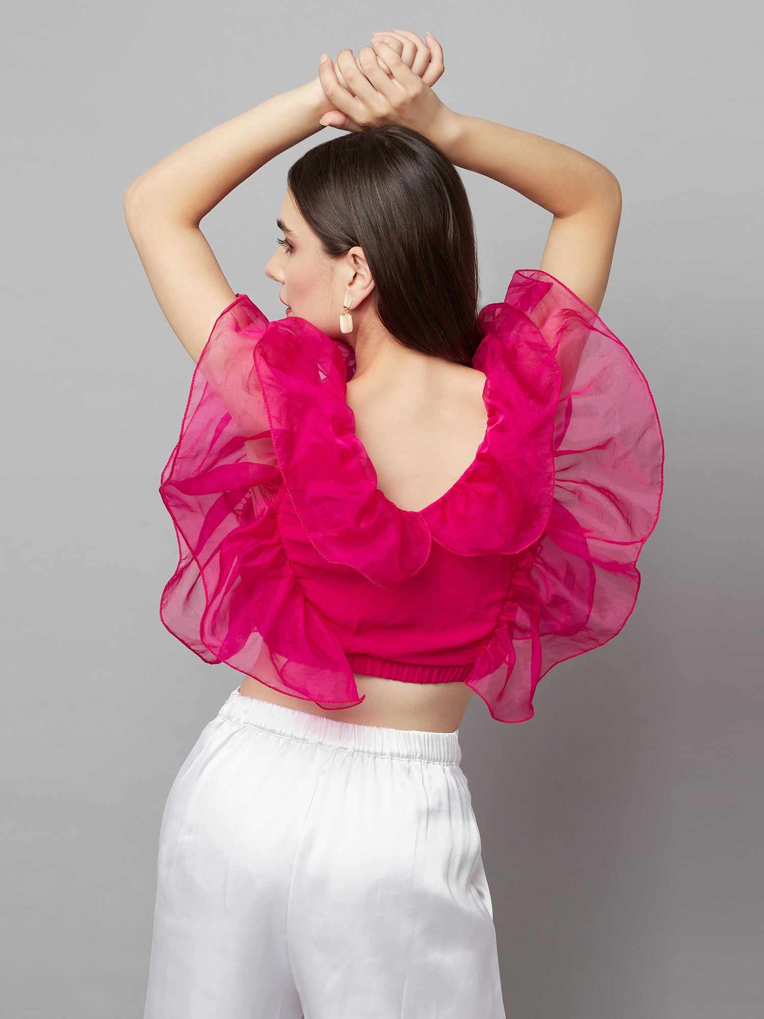 not so basic ruffle crop top