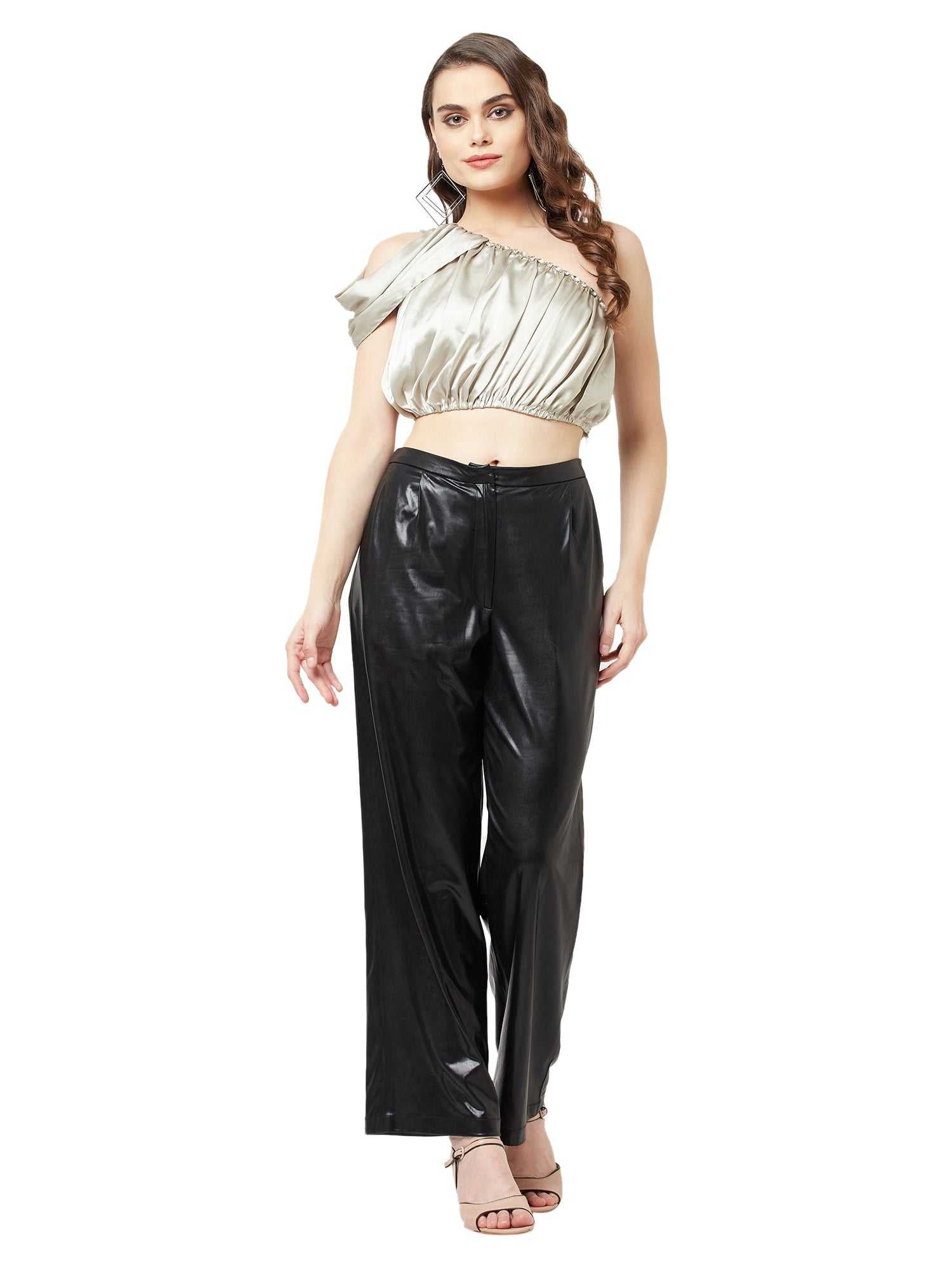 crystal embellished satin top